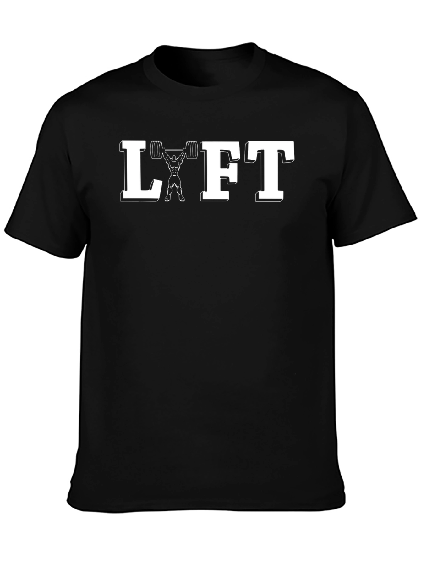 Black Lift Graphic Tee - Black Cotton Gym Shirt view 3
