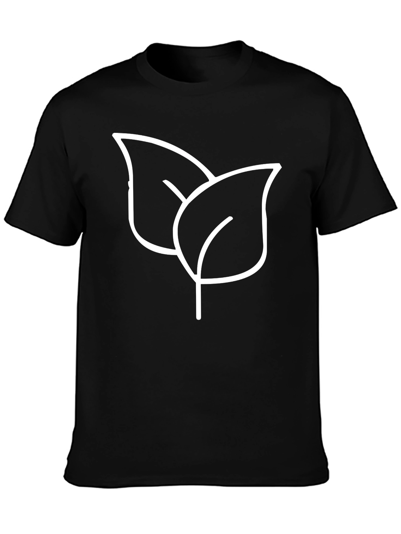 Black Eco-Friendly Leaf Graphic Black T-Shirt view 3