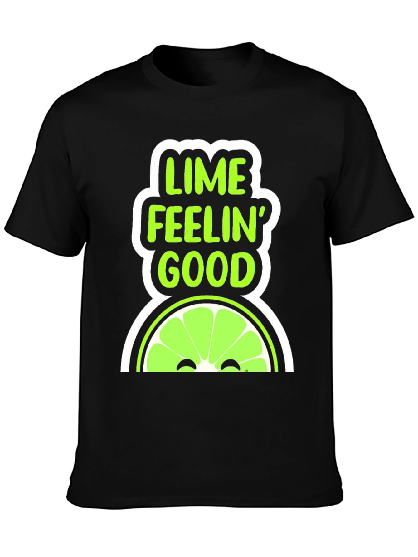 Black Lime Feelin' Good Graphic T-Shirt view 3