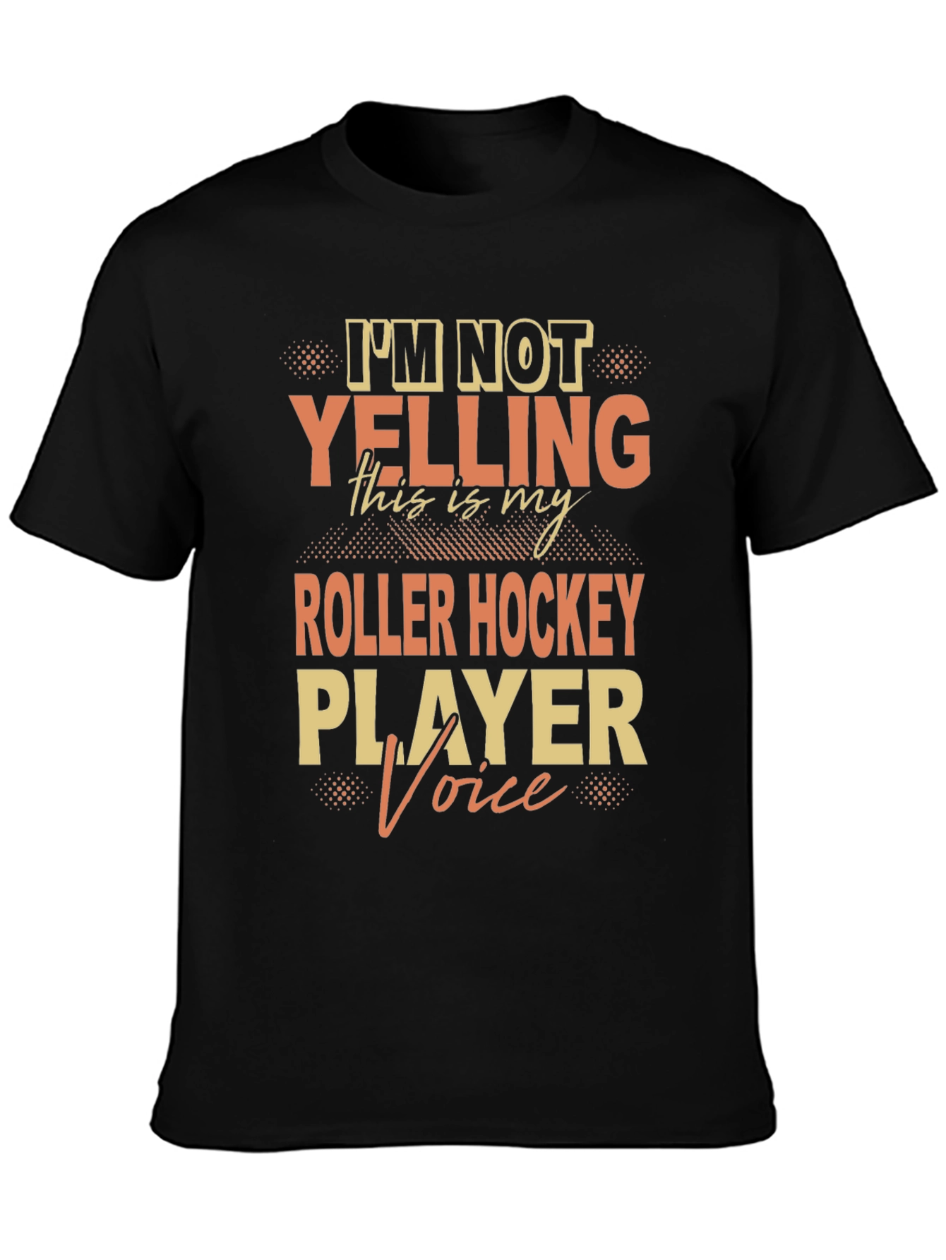 Black Roller Hockey Player Voice T-Shirt view 3