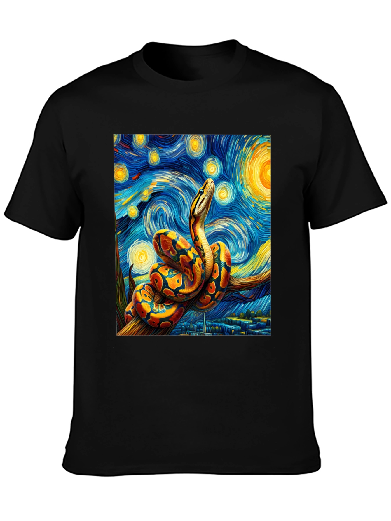Black Starry Night Snake T-Shirt view 3
