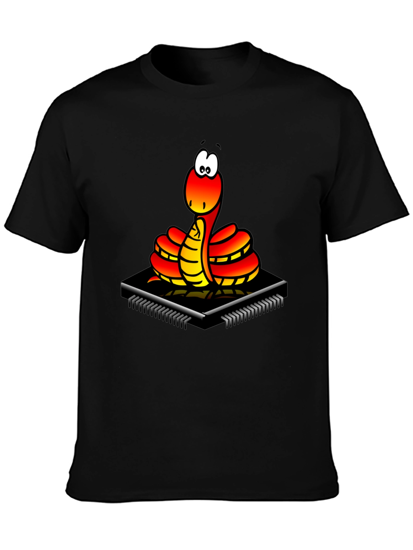 Black Geek Chic: Snake on Circuit Board T-Shirt view 3