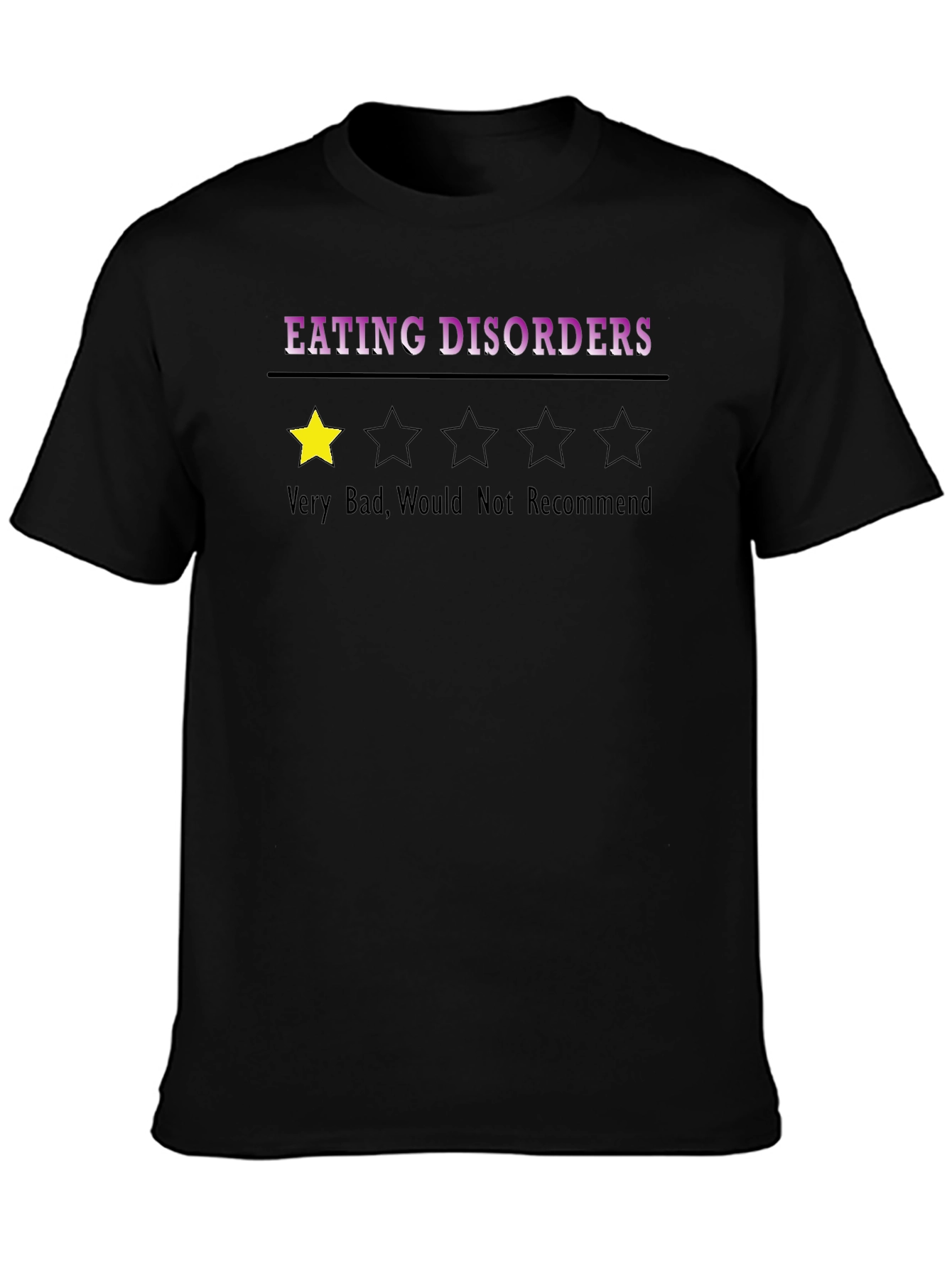 Black Eating Disorder Review T-Shirt - One Star view 3