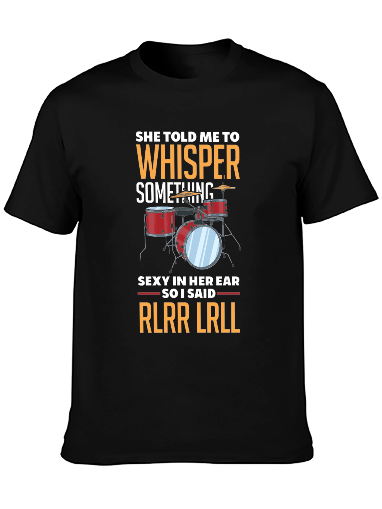 Black Drummer RLRR LRLL T-Shirt - Music Gift view 3
