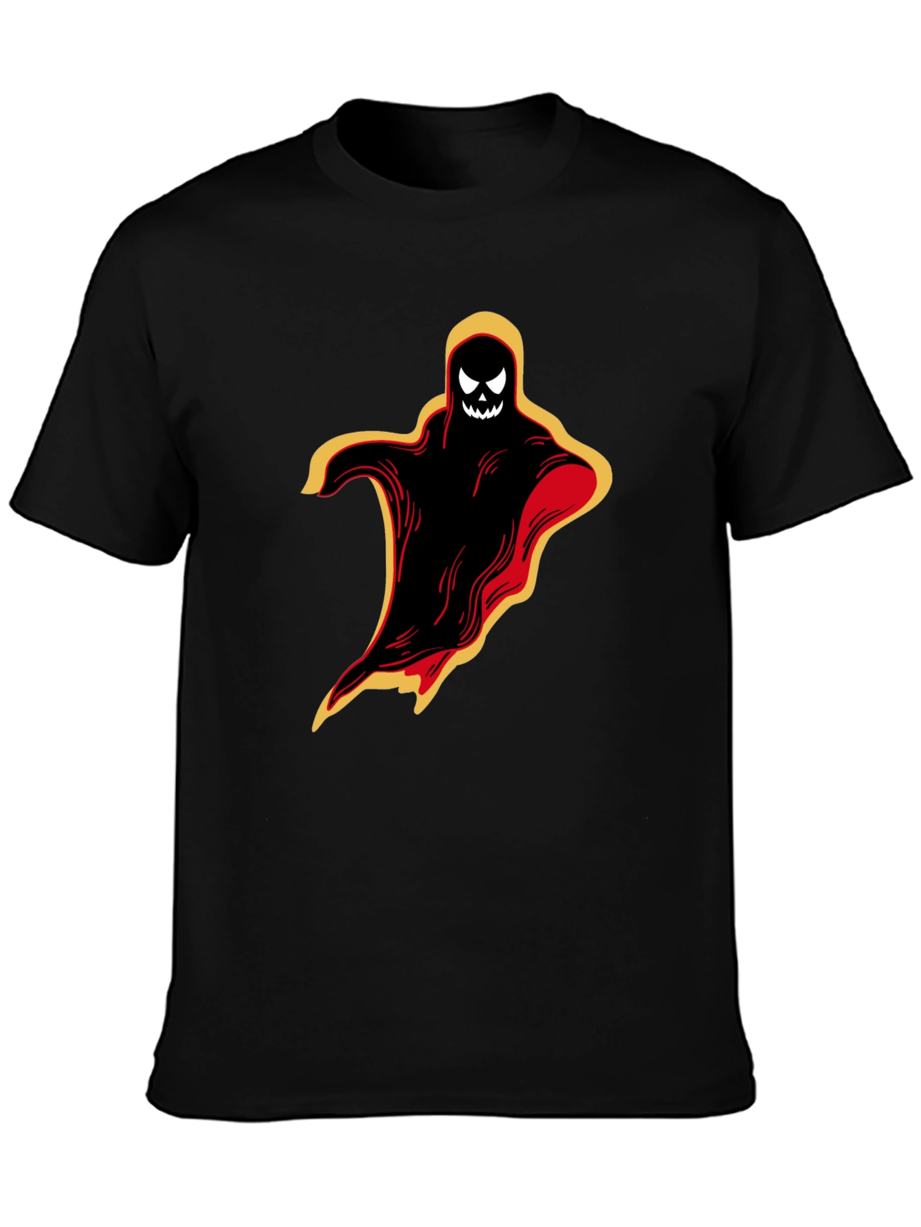 Black Halloween Ghost Graphic Tee - Spooky Black T-Shirt view 3
