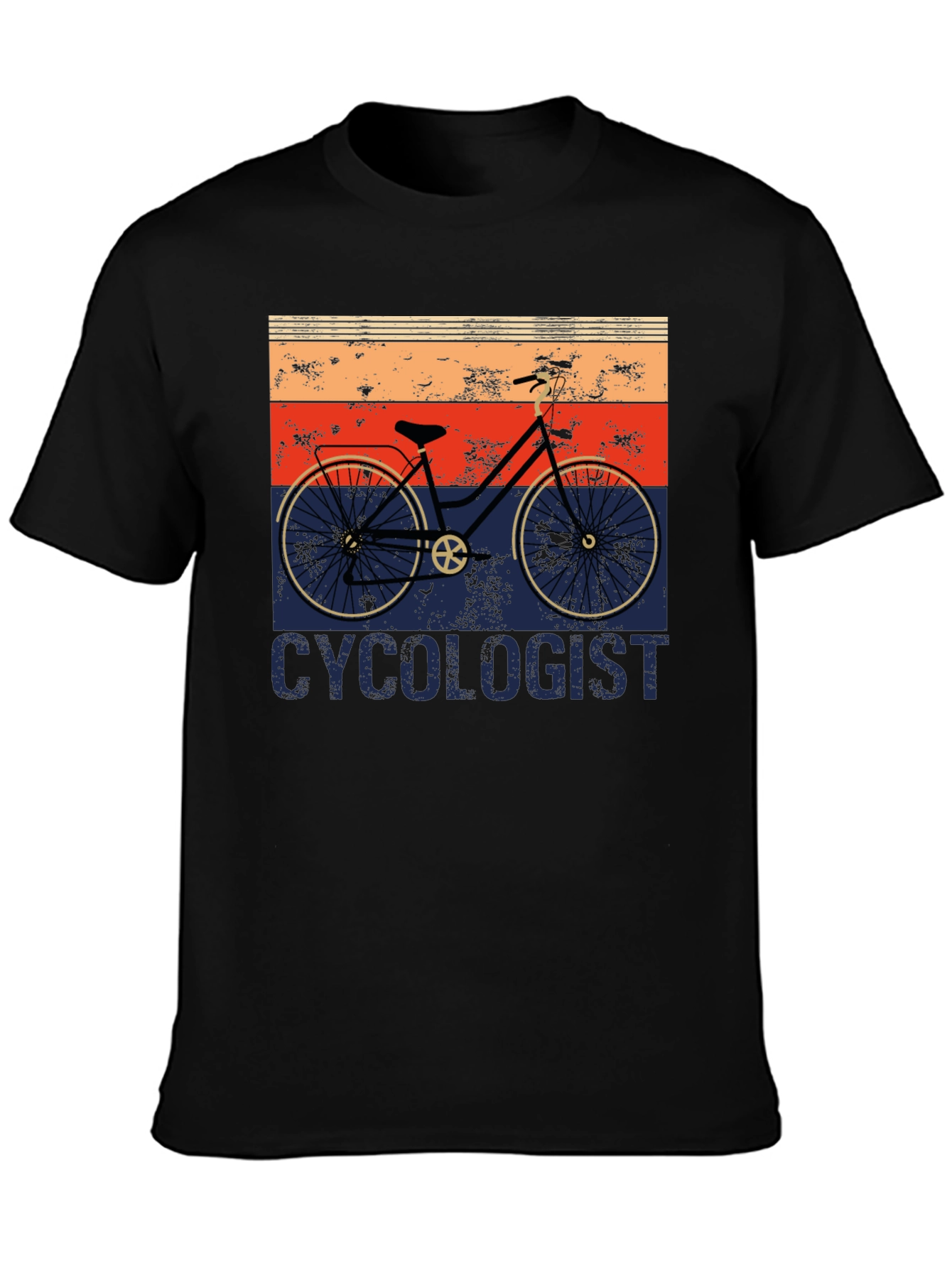Black Cycologist Retro Cycling T-Shirt view 3