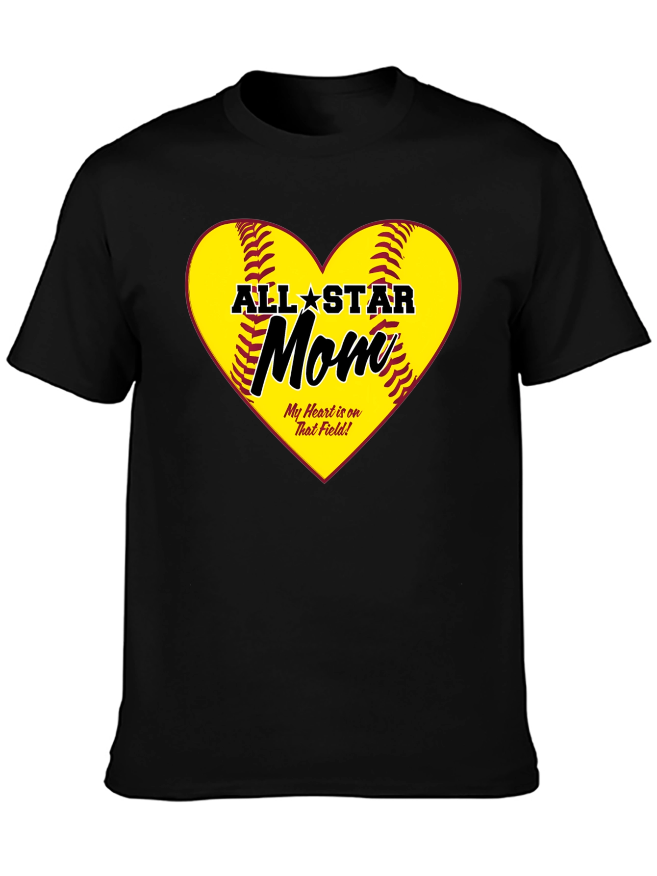 All-Star Mom Heart Design T-Shirt - 3