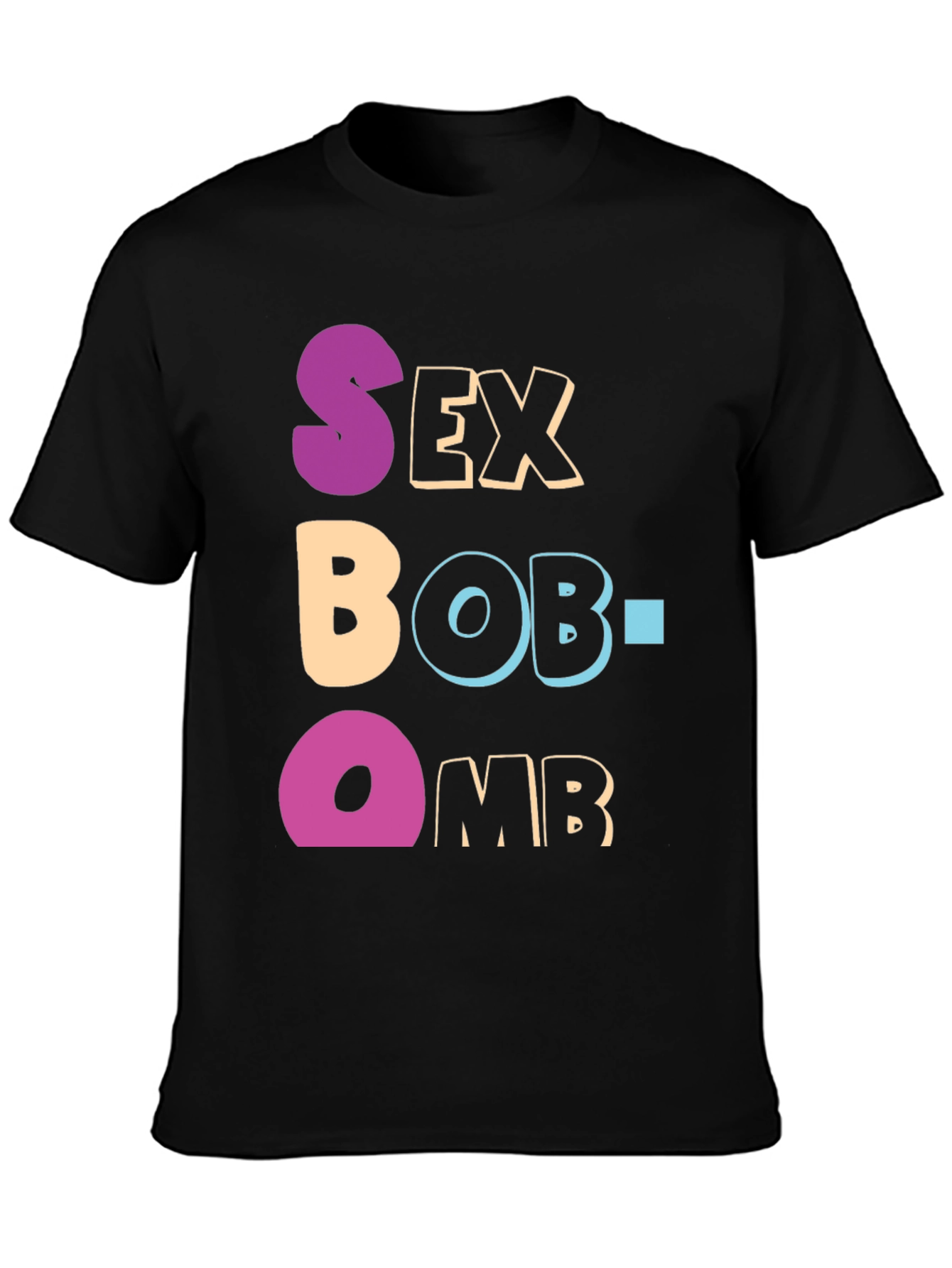 Black Sex Bob-Omb T-Shirt Funny Graphic Tee view 3