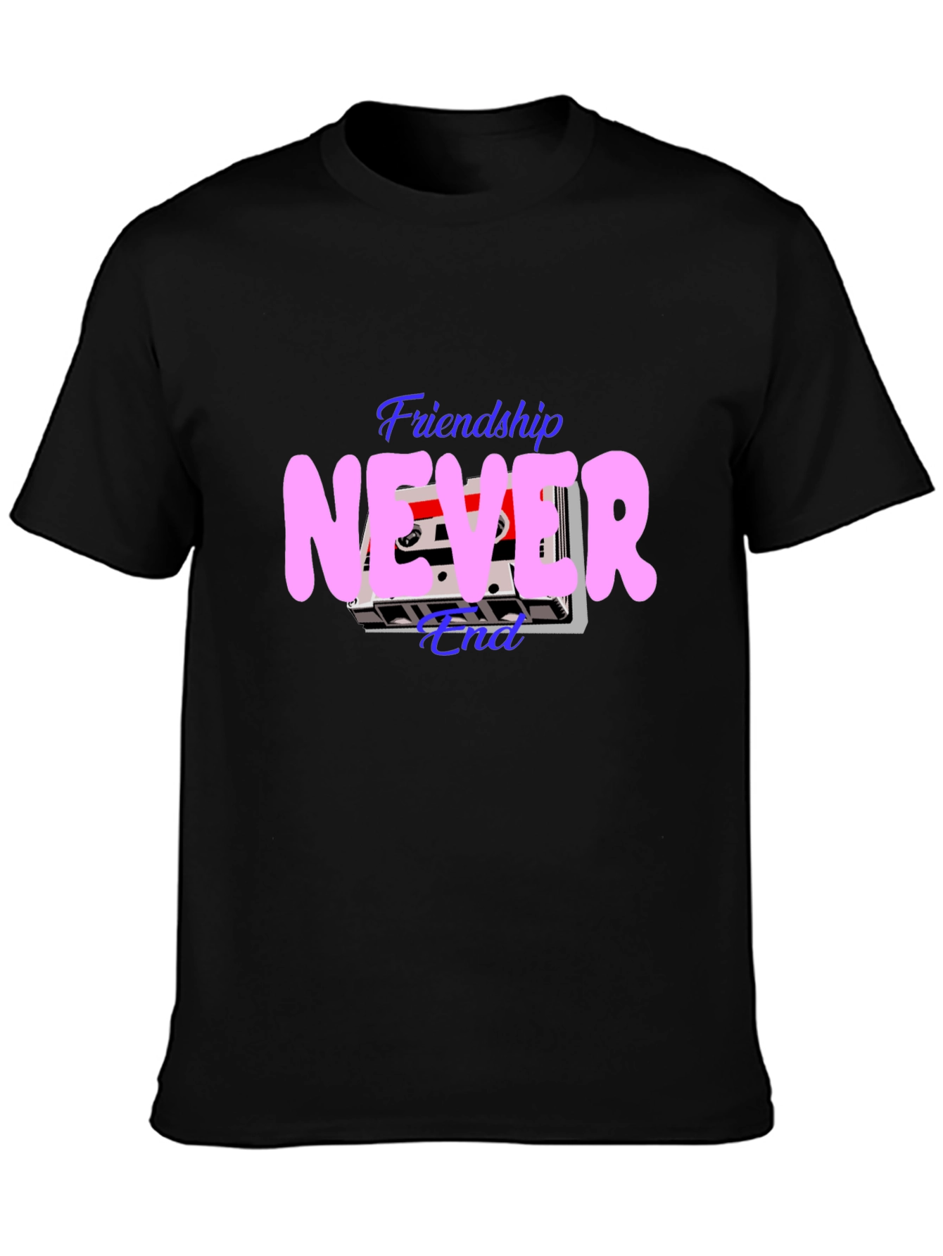 Black Friendship Never End T-Shirt view 3
