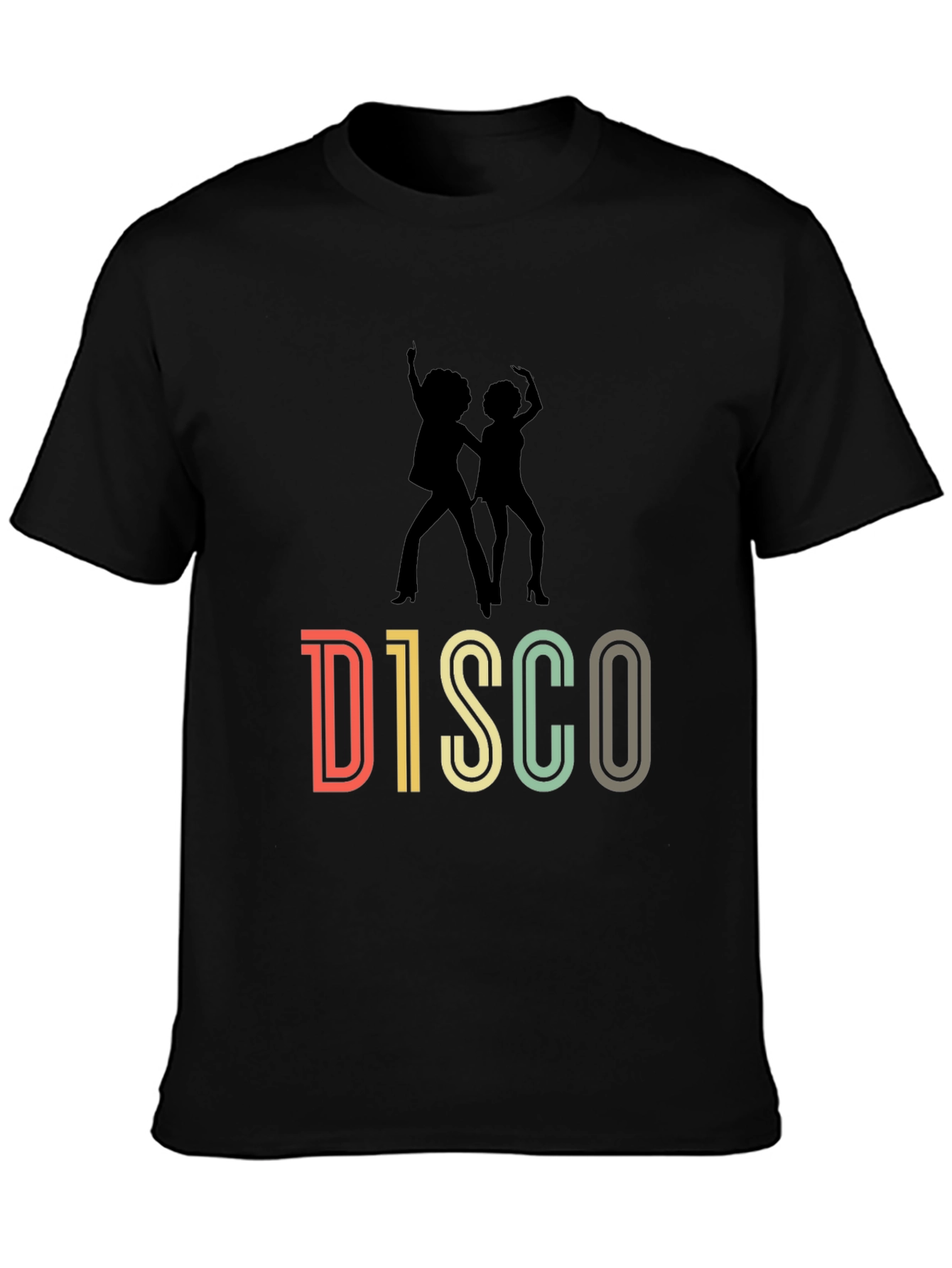 Black Retro Disco T-Shirt - Vintage Dance Design view 3