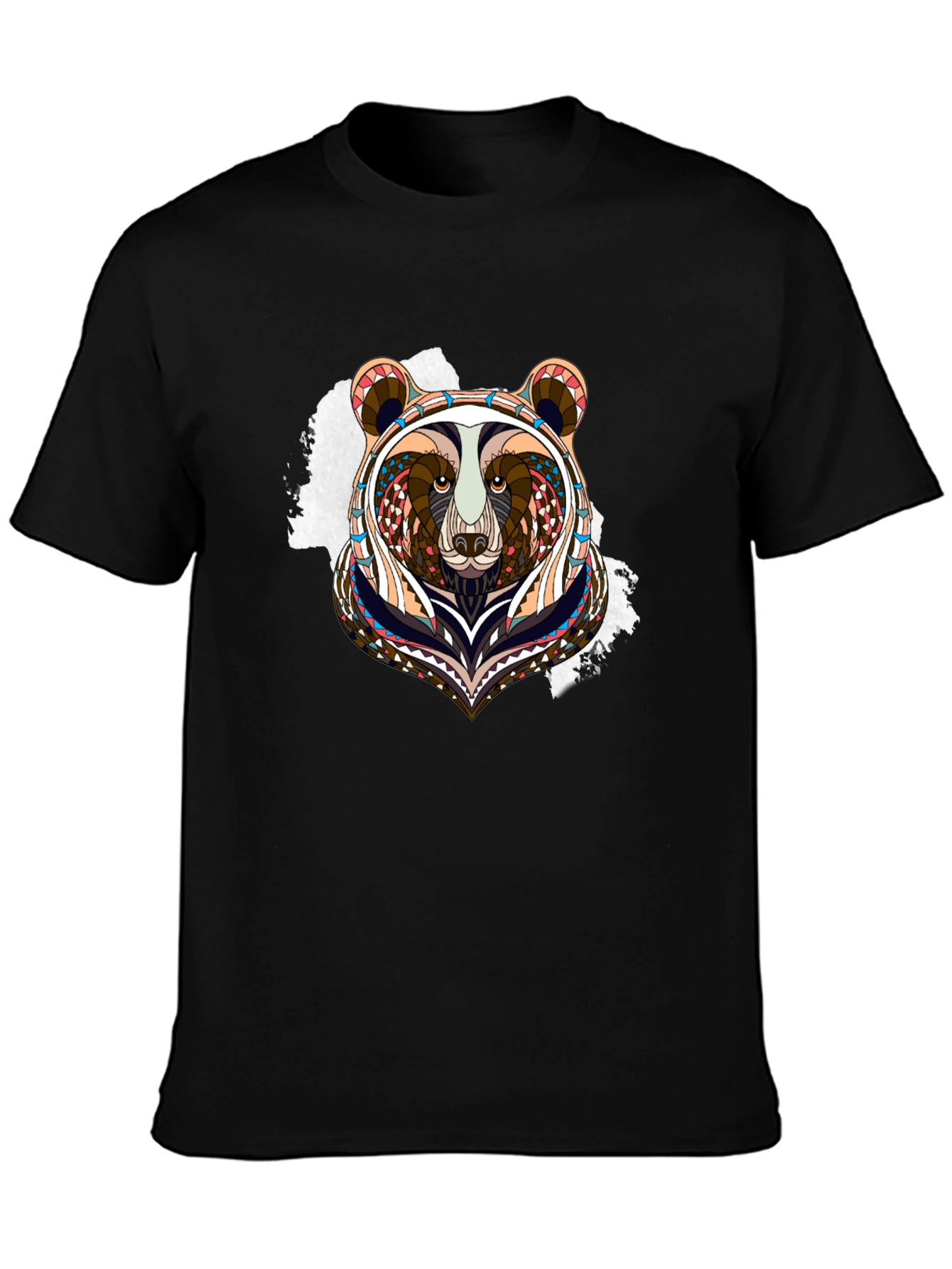Black Bear Graphic Tee - Unique Tribal Design view 3