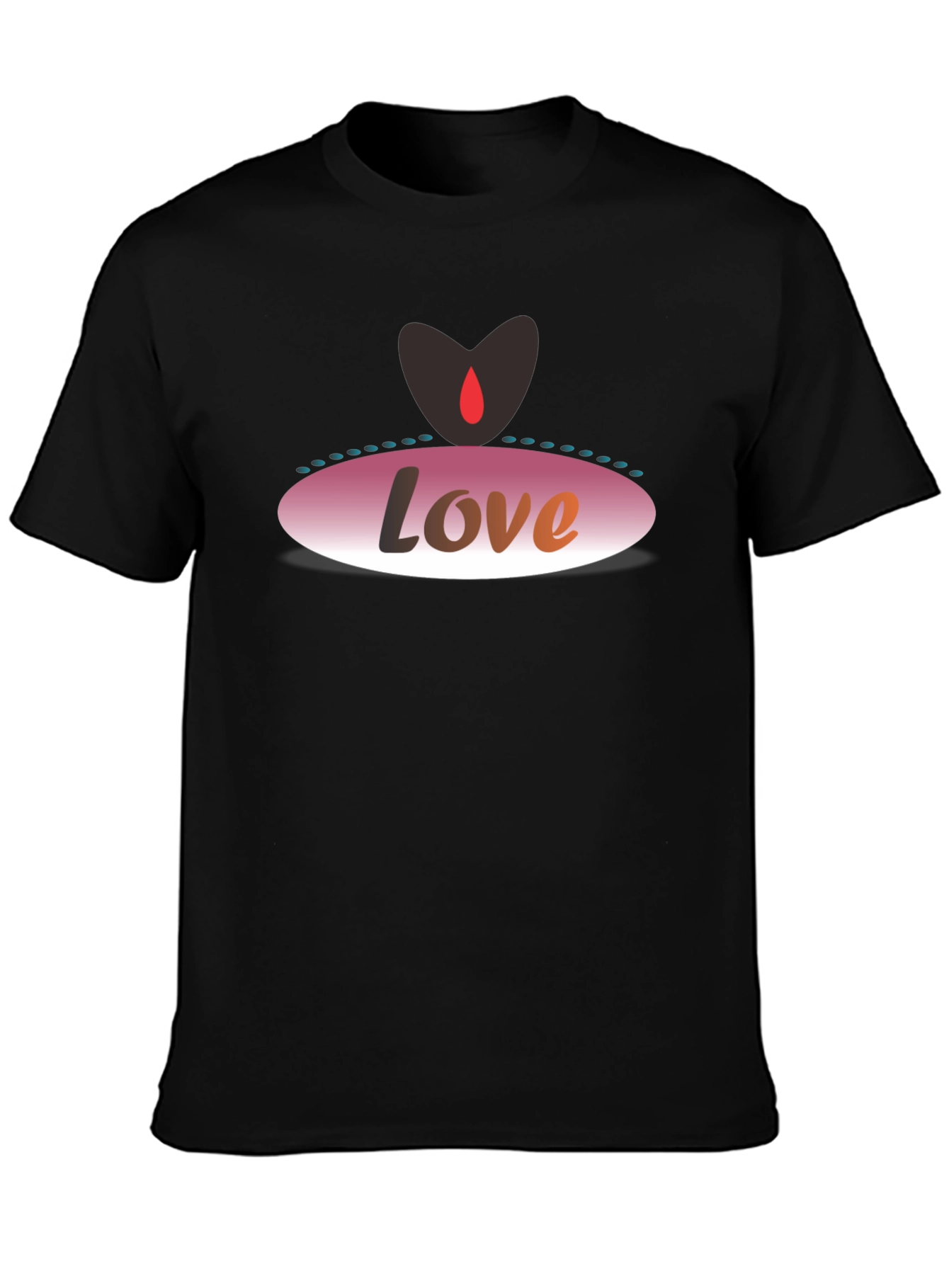 Black Love Graphic Black T-Shirt view 3
