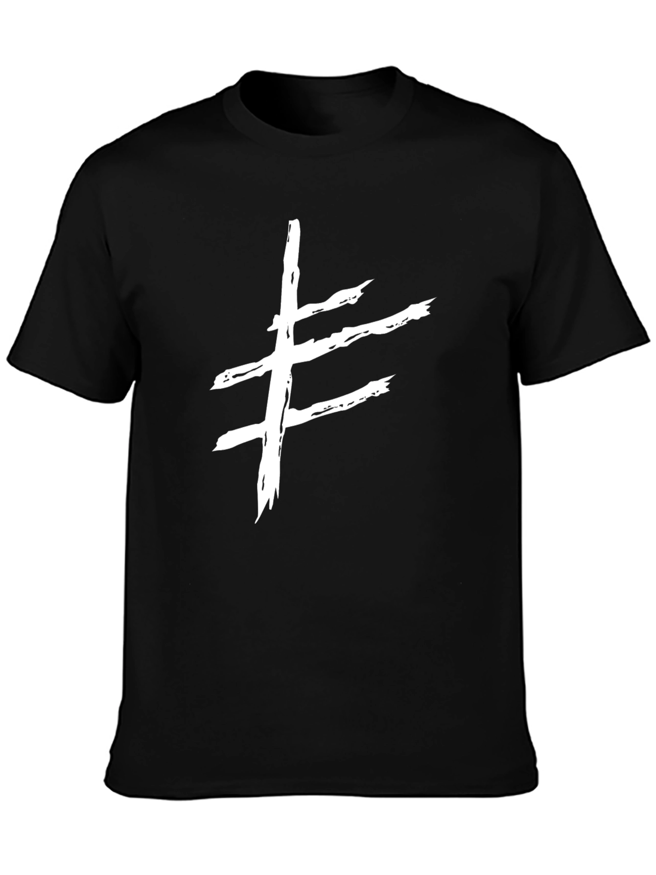 Black Abstract Symbol Black T-Shirt view 3