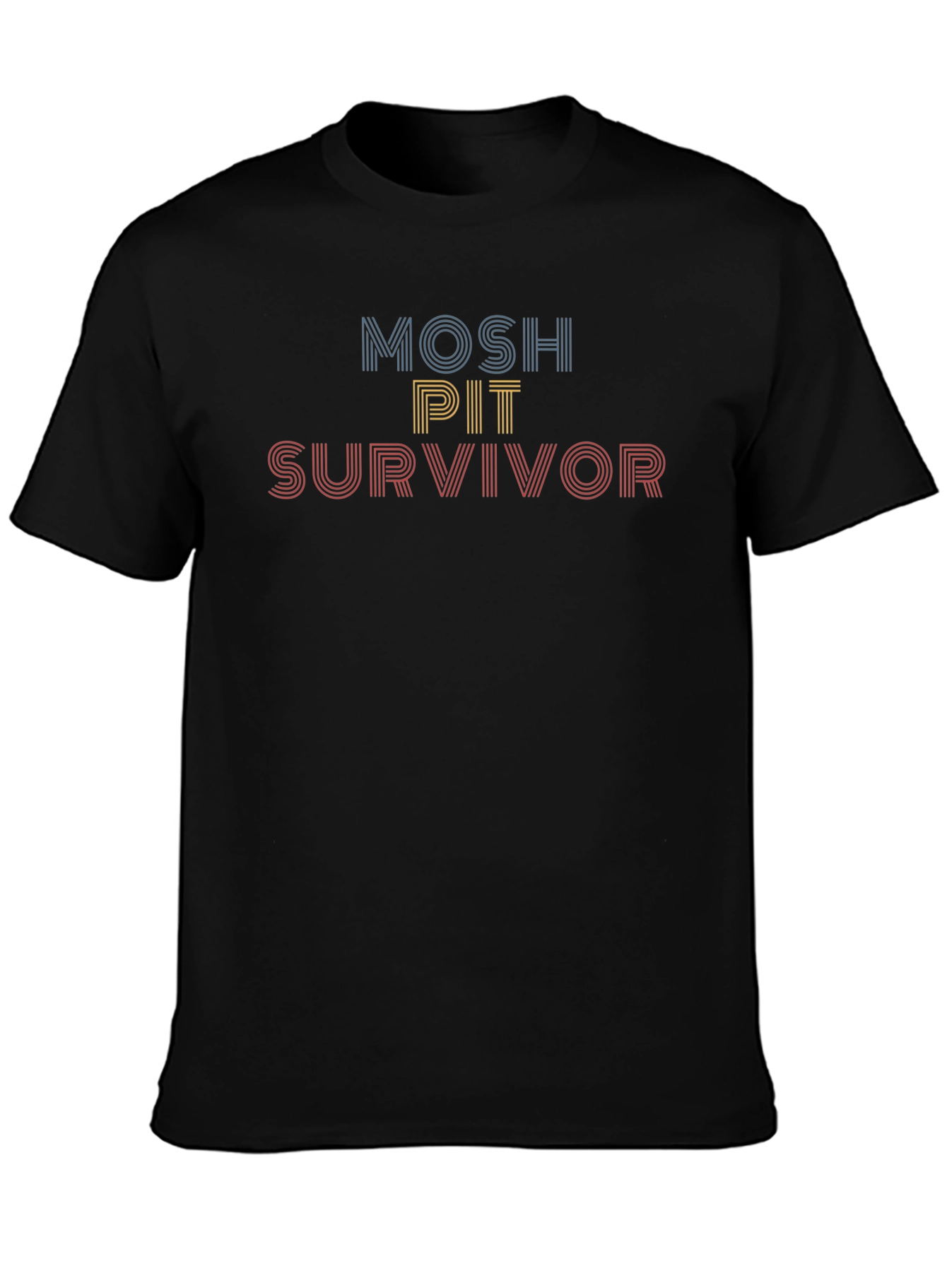Black Mosh Pit Survivor Graphic T-Shirt view 3