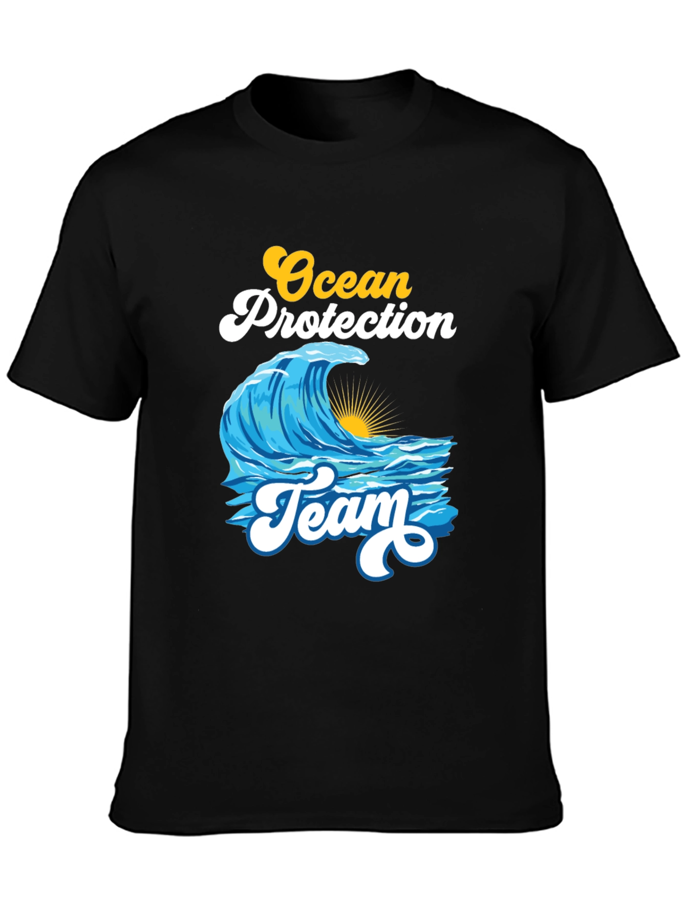 Black Ocean Protection Team Black T-Shirt view 3
