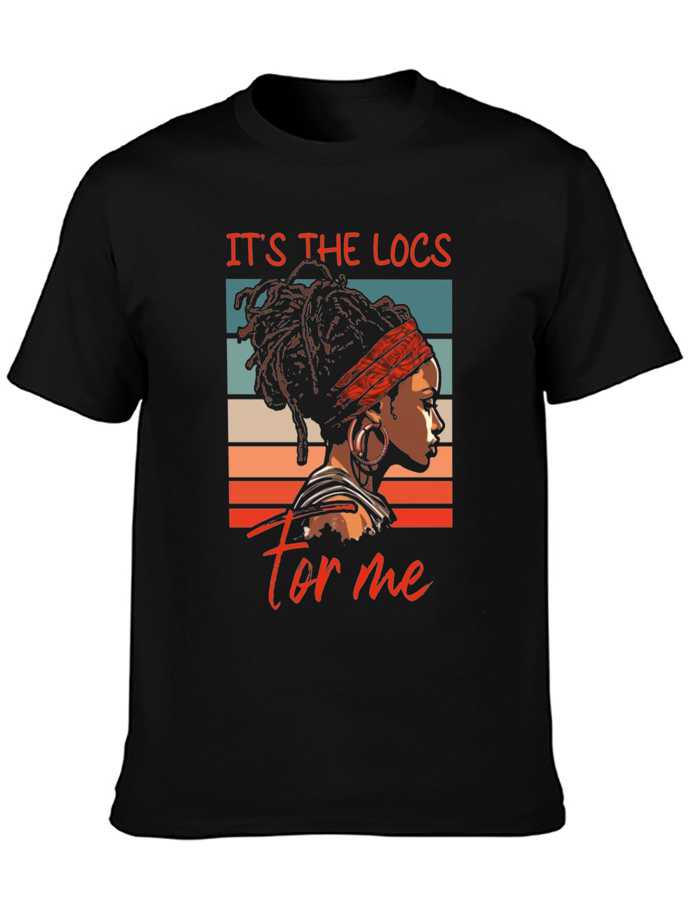 Black It's The Locs For Me Black T-Shirt view 3