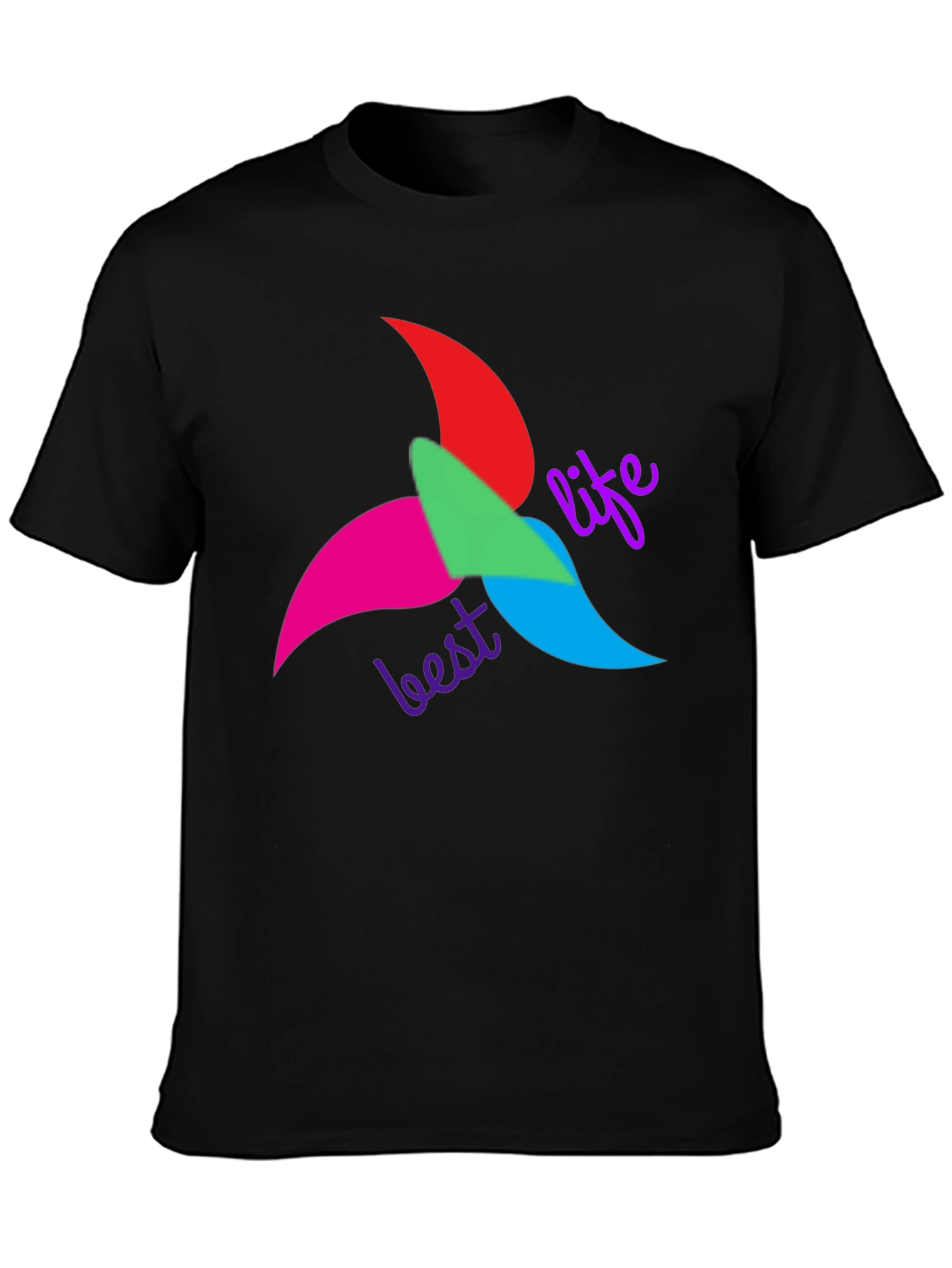 Black Best Life T-Shirt - Colorful Graphic Tee view 3