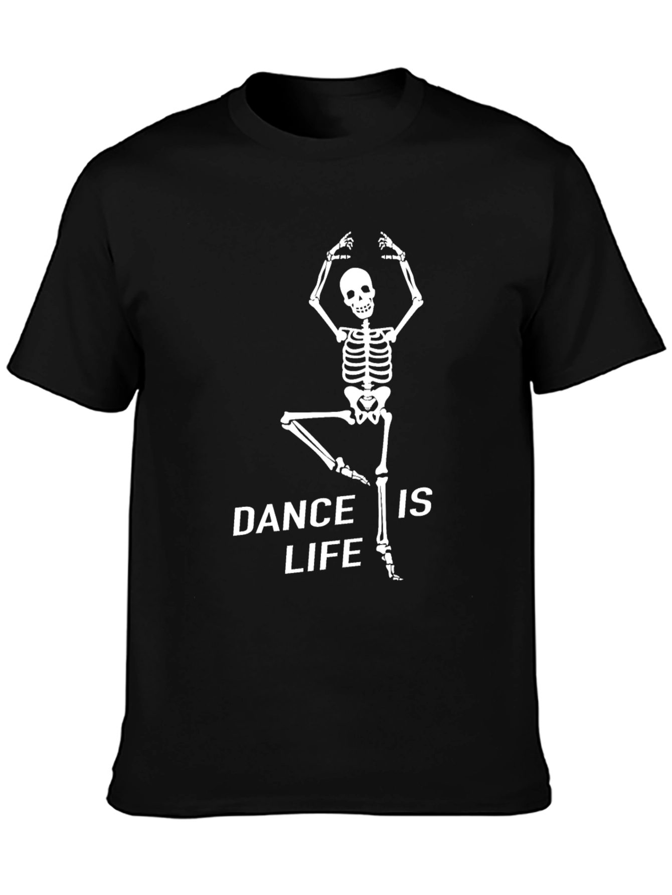 Black Dance is Life Skeleton T-Shirt - Black Cotton Tee view 3
