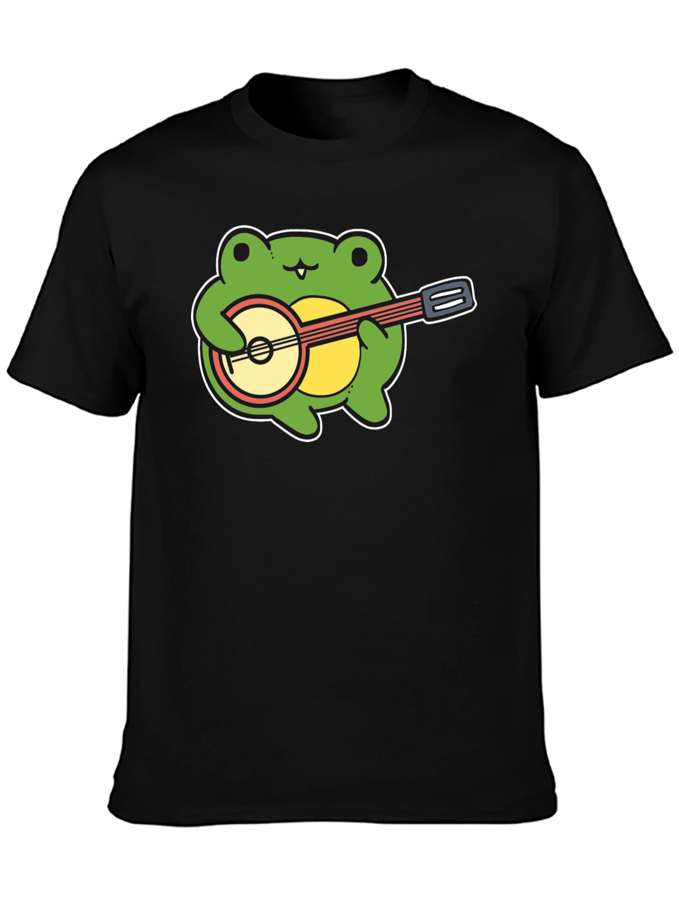 Black Frog Banjo T-Shirt - Cute Musical Tee view 3