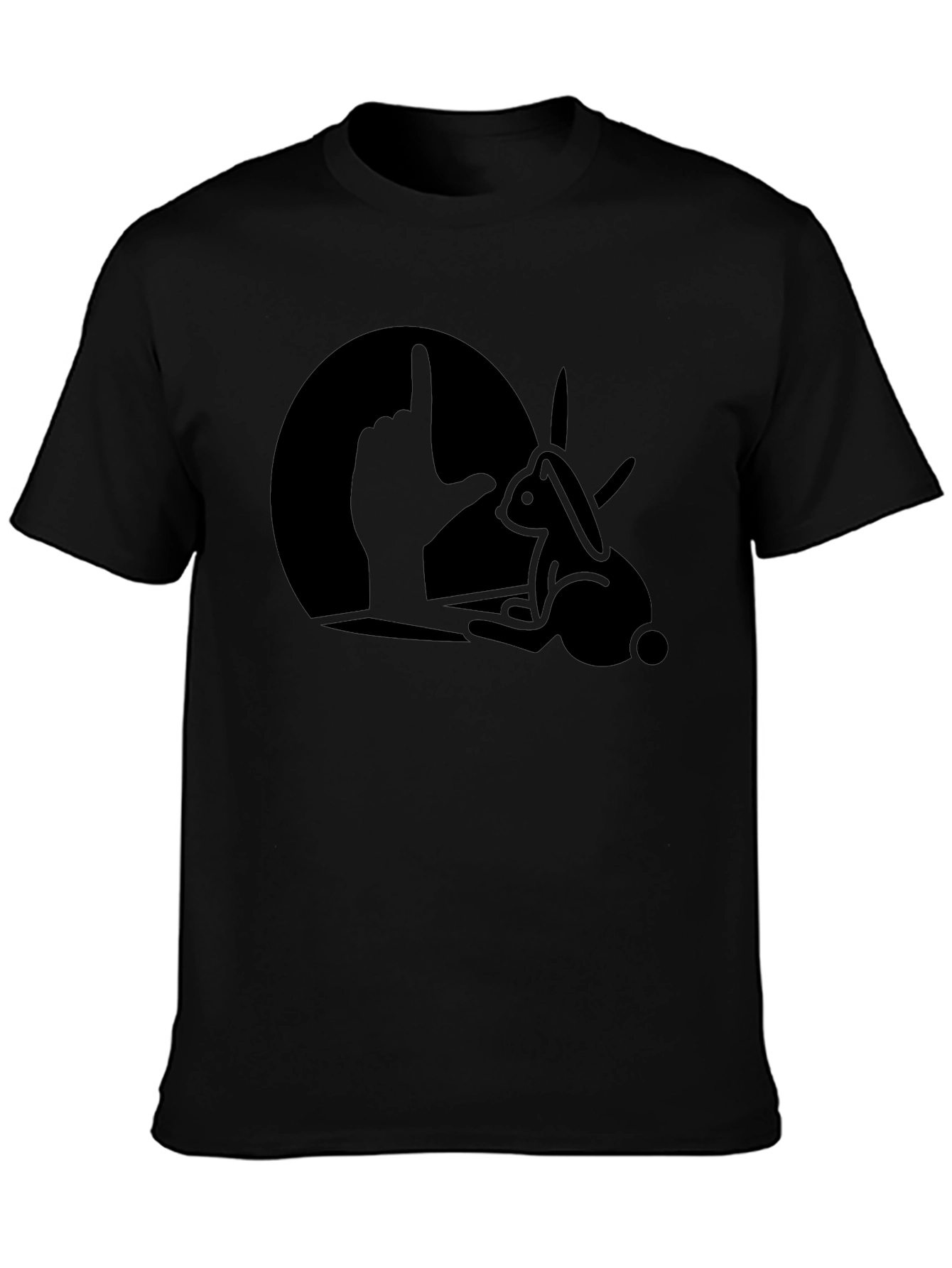 Black Rabbit Shadow Puppet Men's Graphic T-Shirt view 3