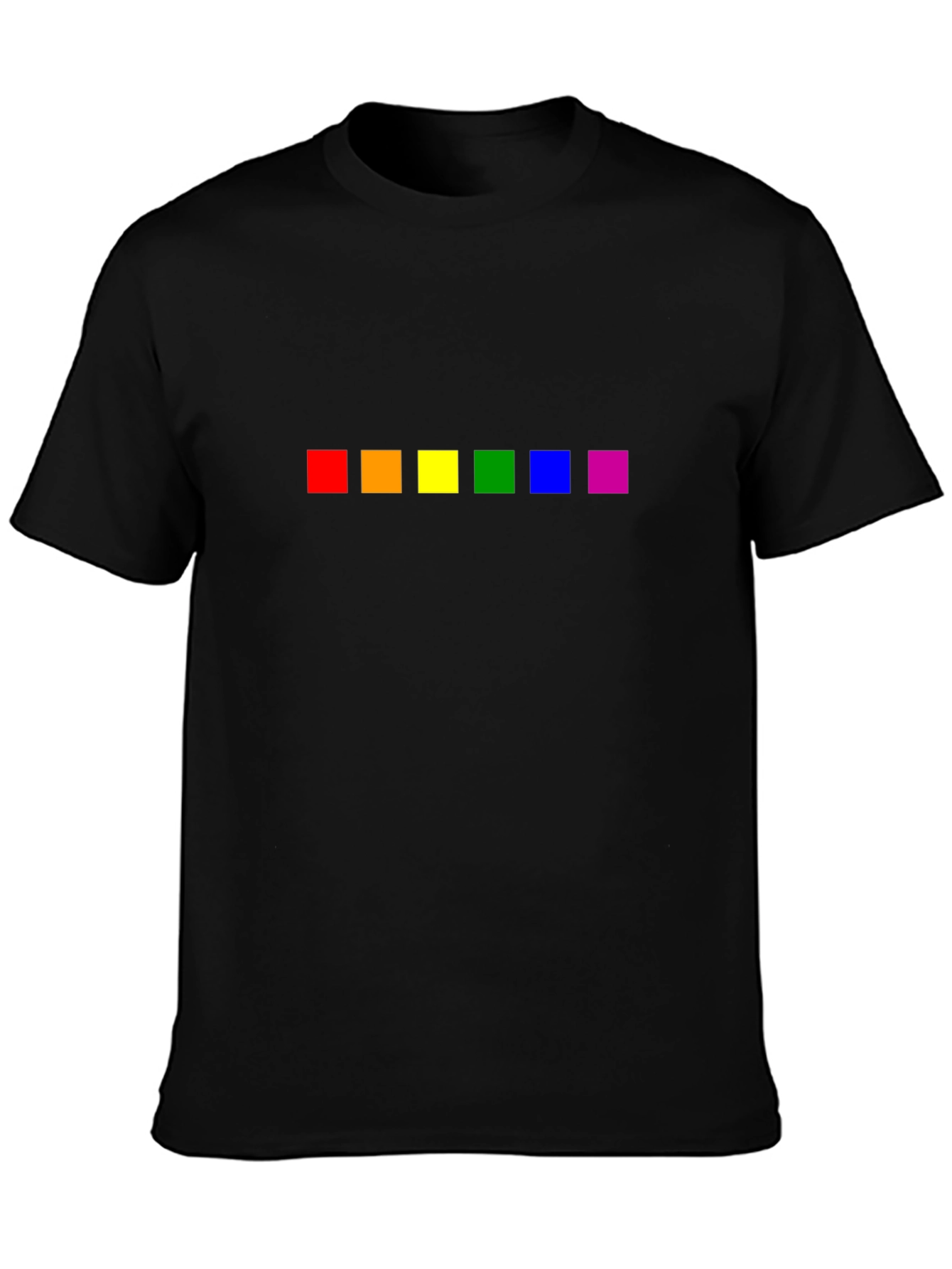 Black Pride Rainbow Squares Black T-Shirt view 3