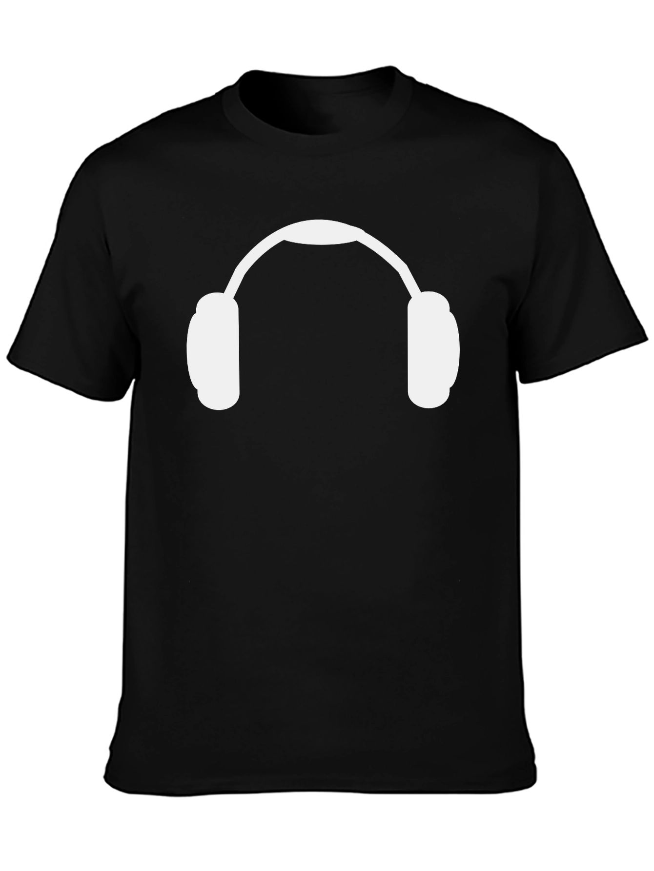 Black Headphone Graphic Tee - Black Cotton Casual Shirt view 3