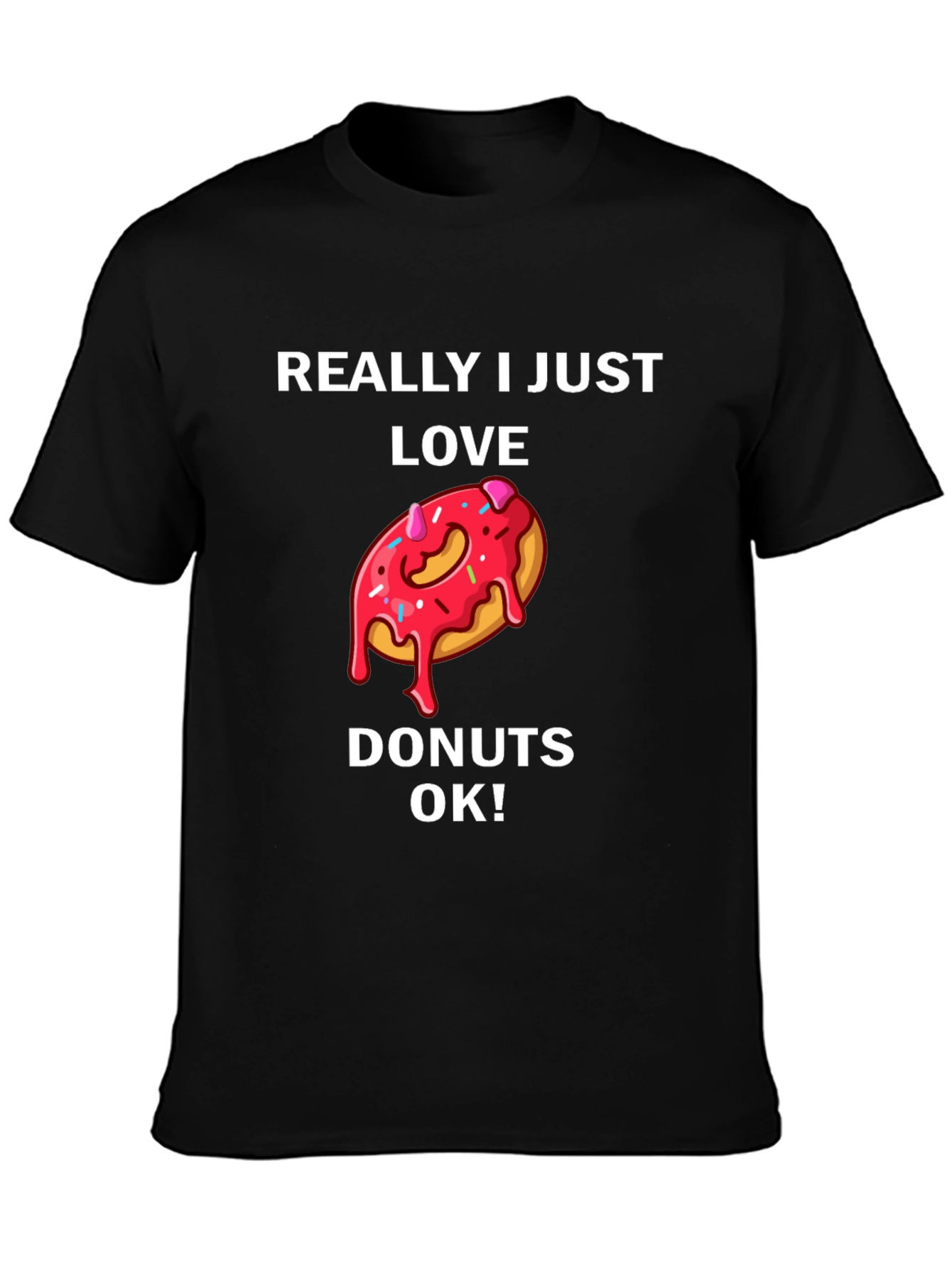 Black Donut Lover T-Shirt - Foodie Graphic Tee view 3