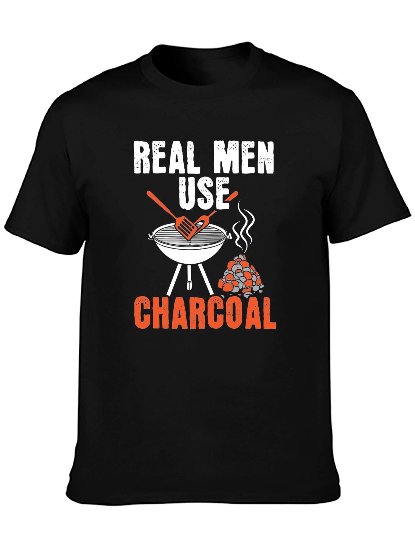 Black Real Men Use Charcoal Graphic Tee view 3