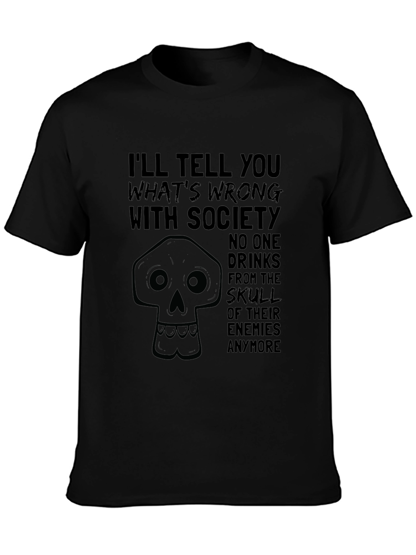 Black Skull of Enemies Graphic Tee - Black view 3