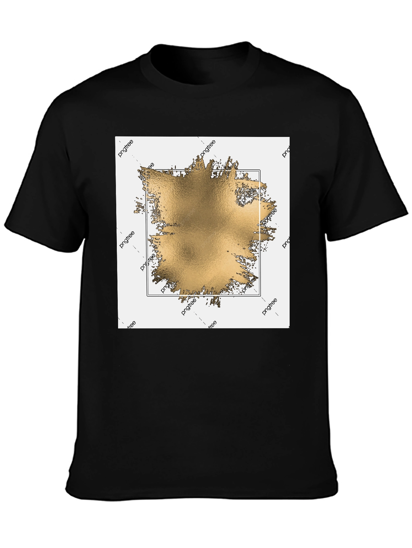 Black Modern Gold Graphic Black T-Shirt view 3