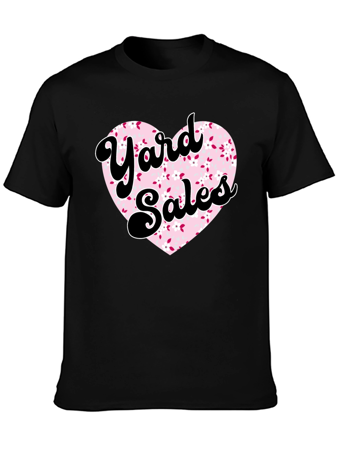 Yard Sales Heart Graphic Tee - Black Casual Shirt - 3