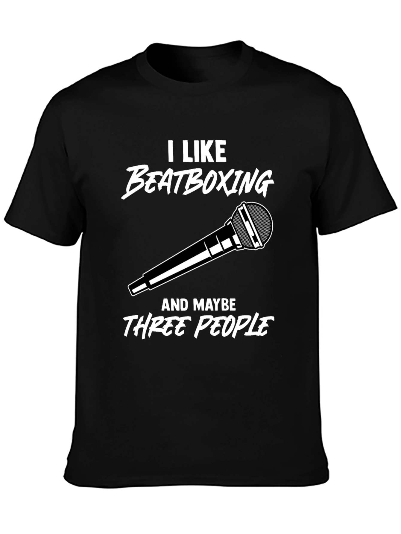 Black I Like Beatboxing T-Shirt - Funny Musician Tee view 3