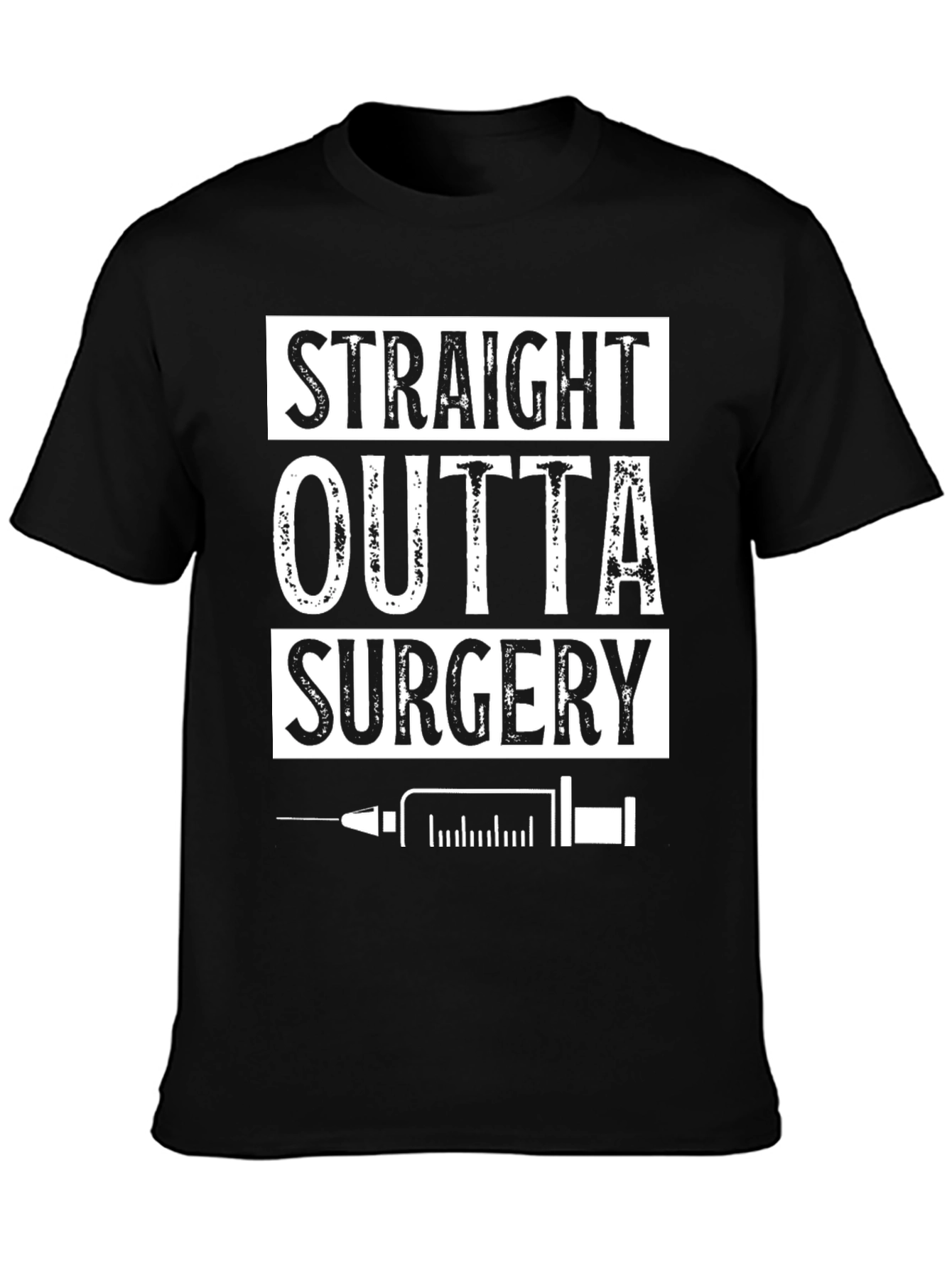 Black Straight Outta Surgery T-Shirt view 3