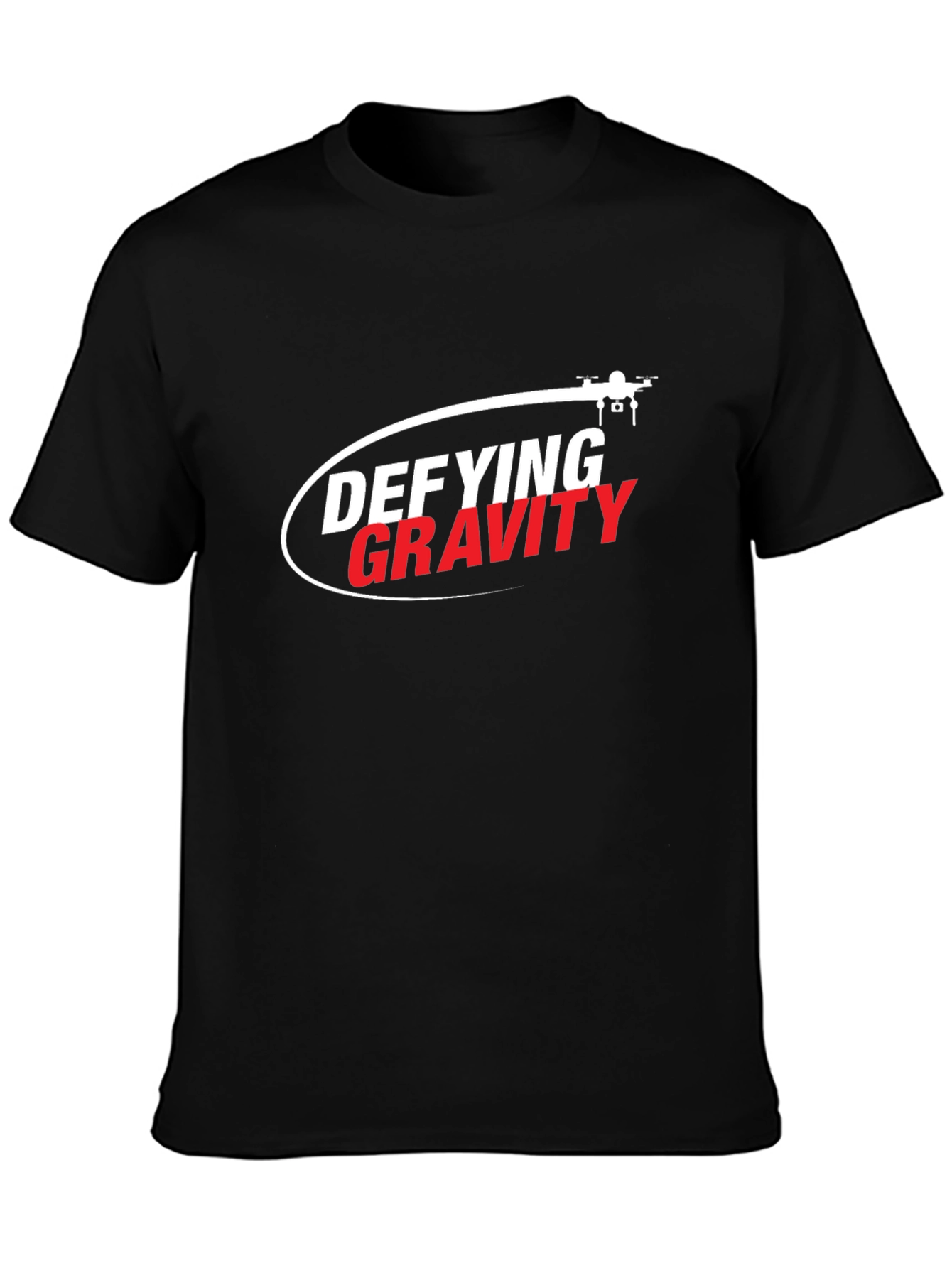Black Defying Gravity Drone Graphic Tee - Black view 3