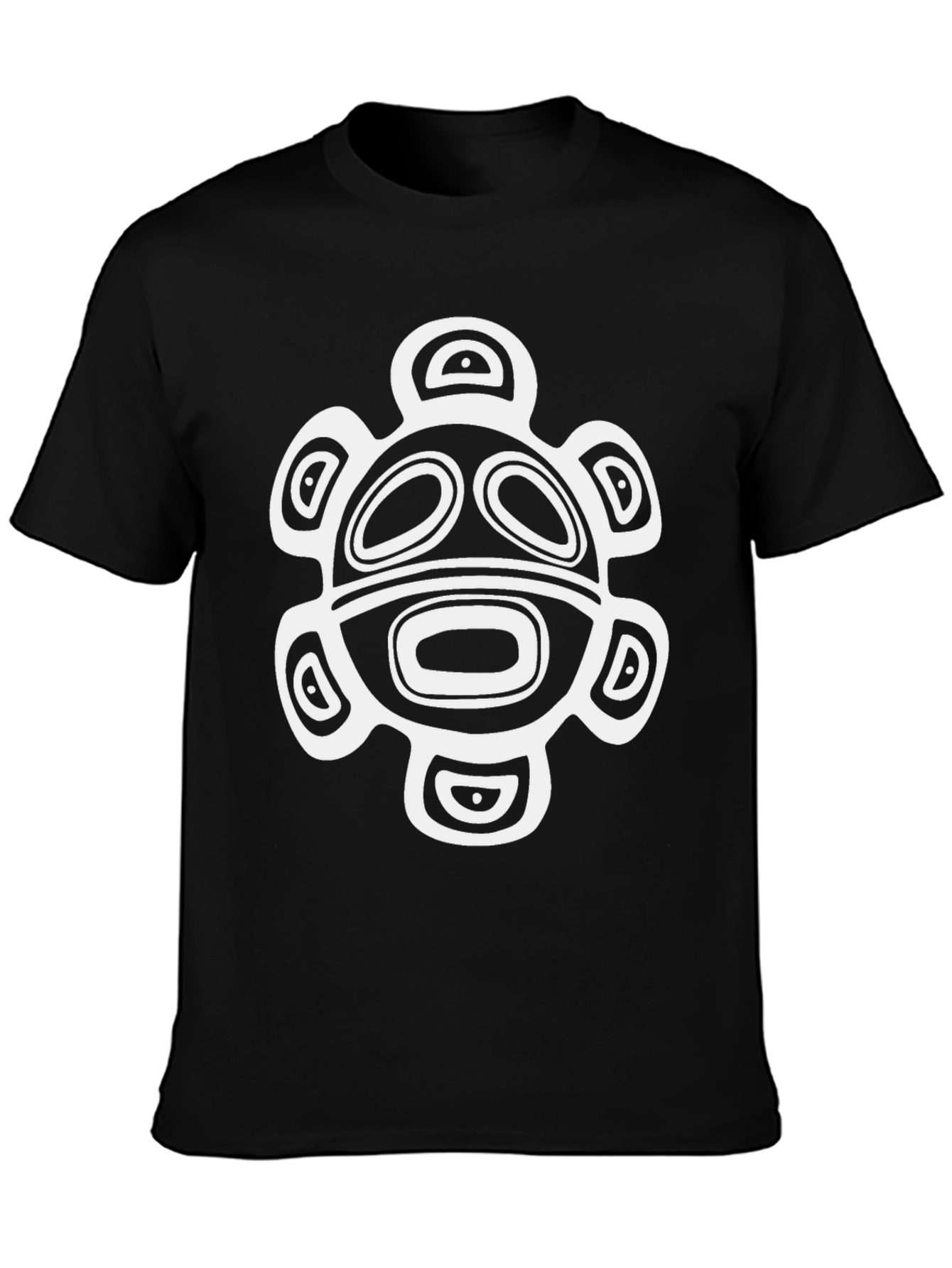 Black Tribal Turtle Graphic Tee - Men's Black T-Shirt view 3