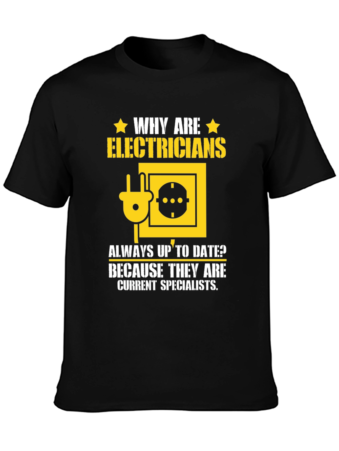 Black Electrician T-Shirt: Current Specialists view 3