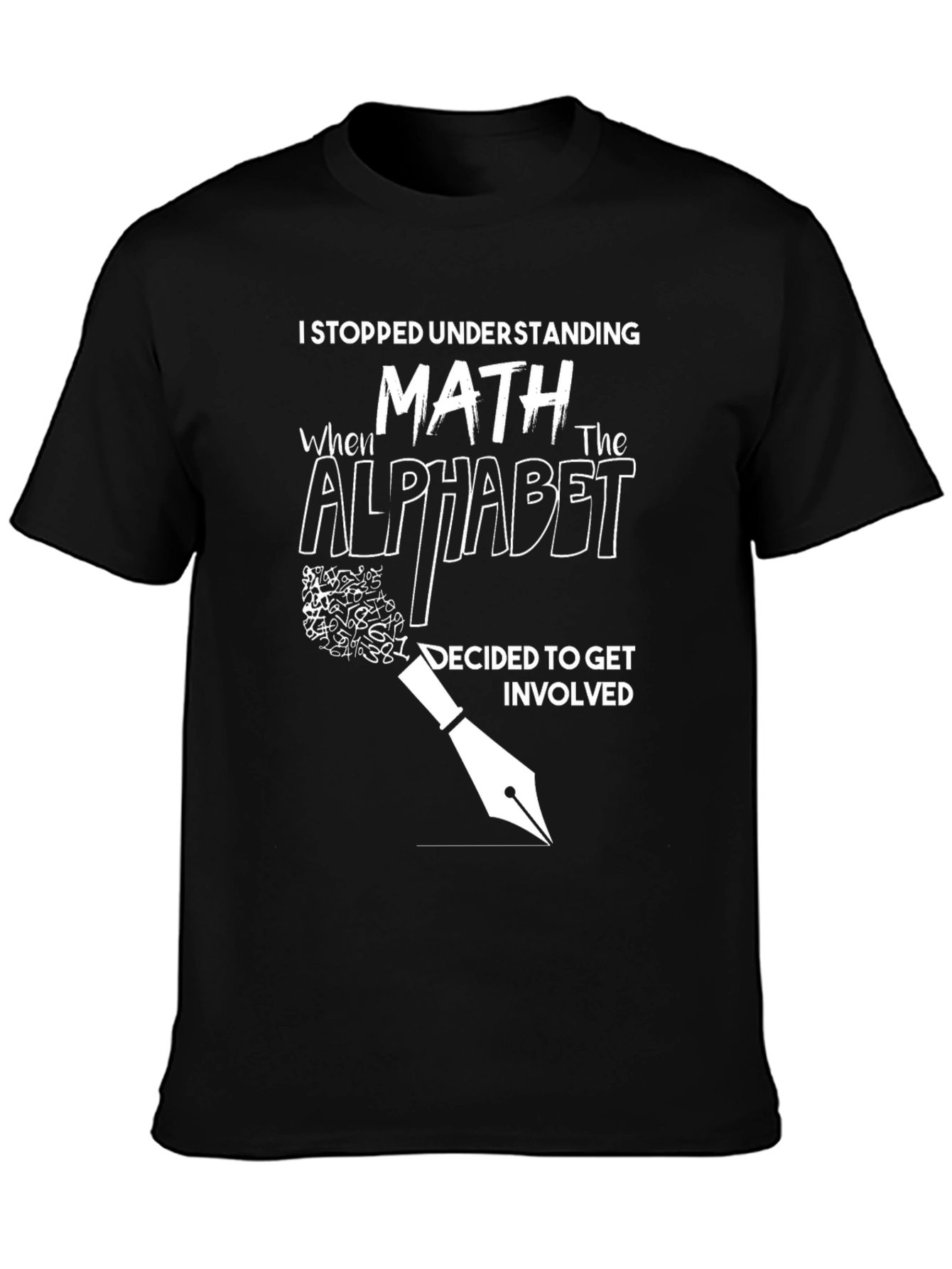 Black Math Alphabet Funny Graphic Tee view 3