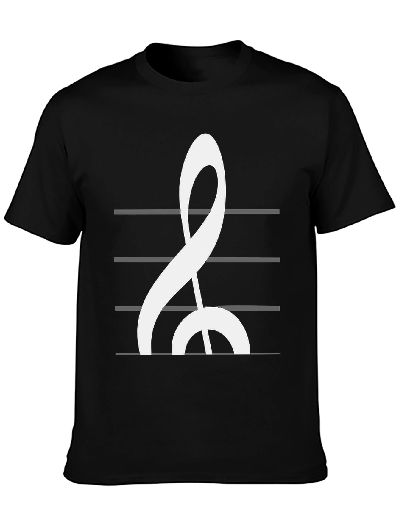 Black Musical Treble Clef Graphic Tee view 3