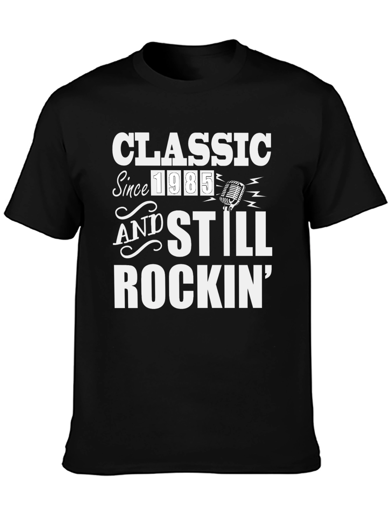 Black Classic Since 1985 T-Shirt - Rockin' Birthday Tee view 3