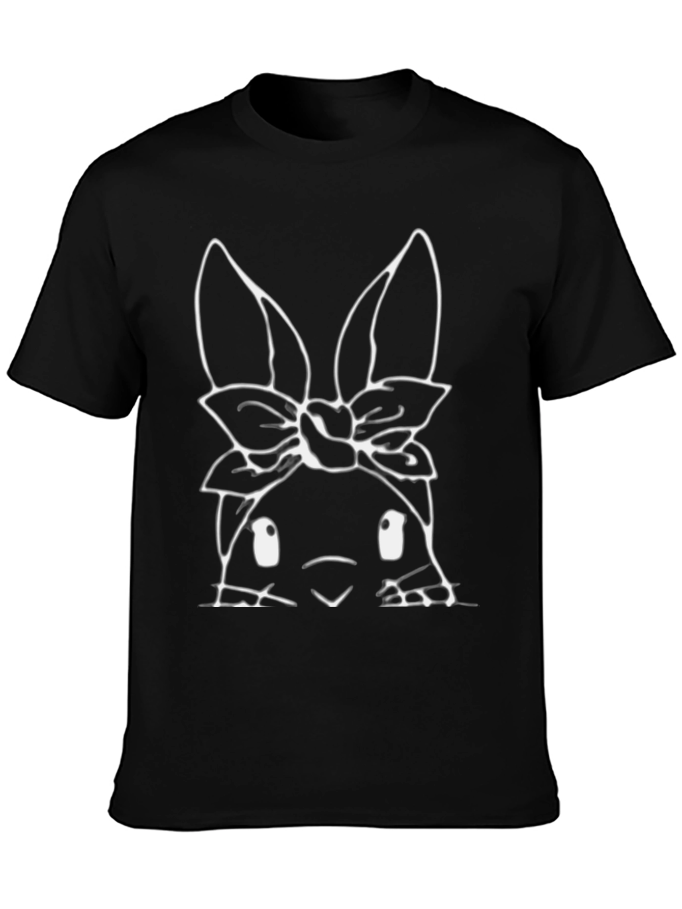 Black Bunny Headband Graphic Tee - Black view 3