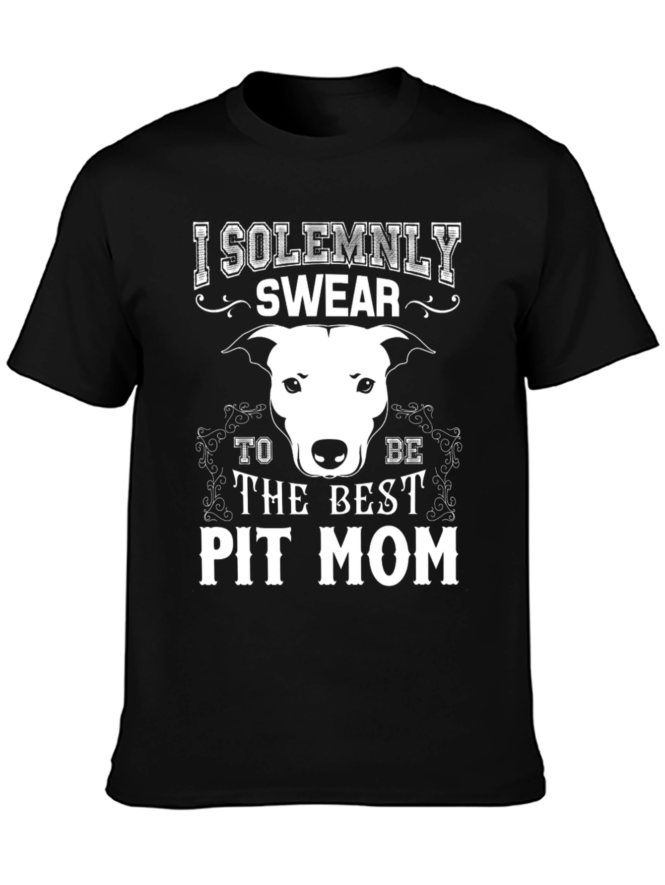 Black I Solemnly Swear Pit Mom T-Shirt view 3