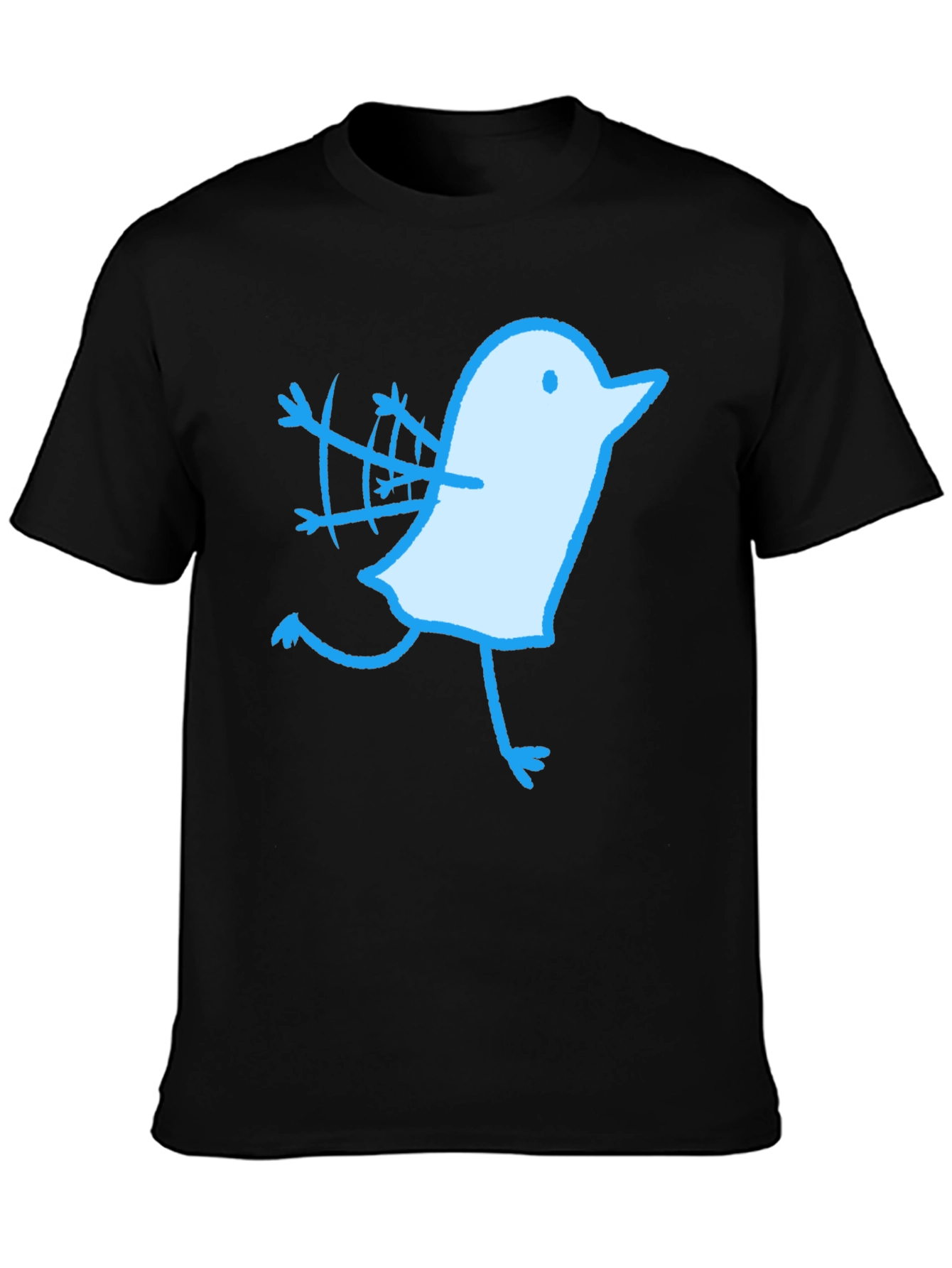 Black Novelty Bird Graphic Black T-Shirt view 3
