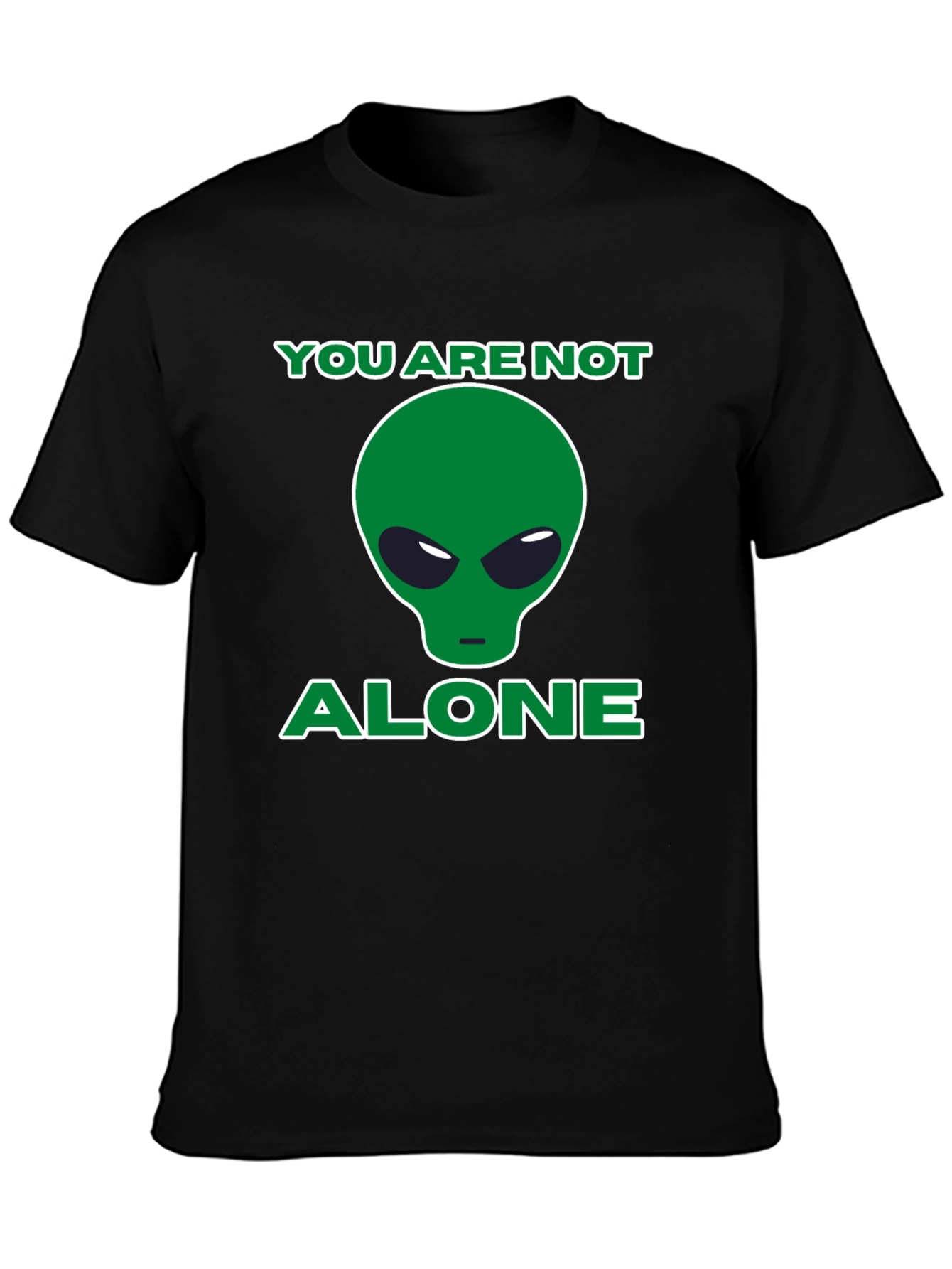 Black Alien Graphic T-Shirt - You Are Not Alone view 3
