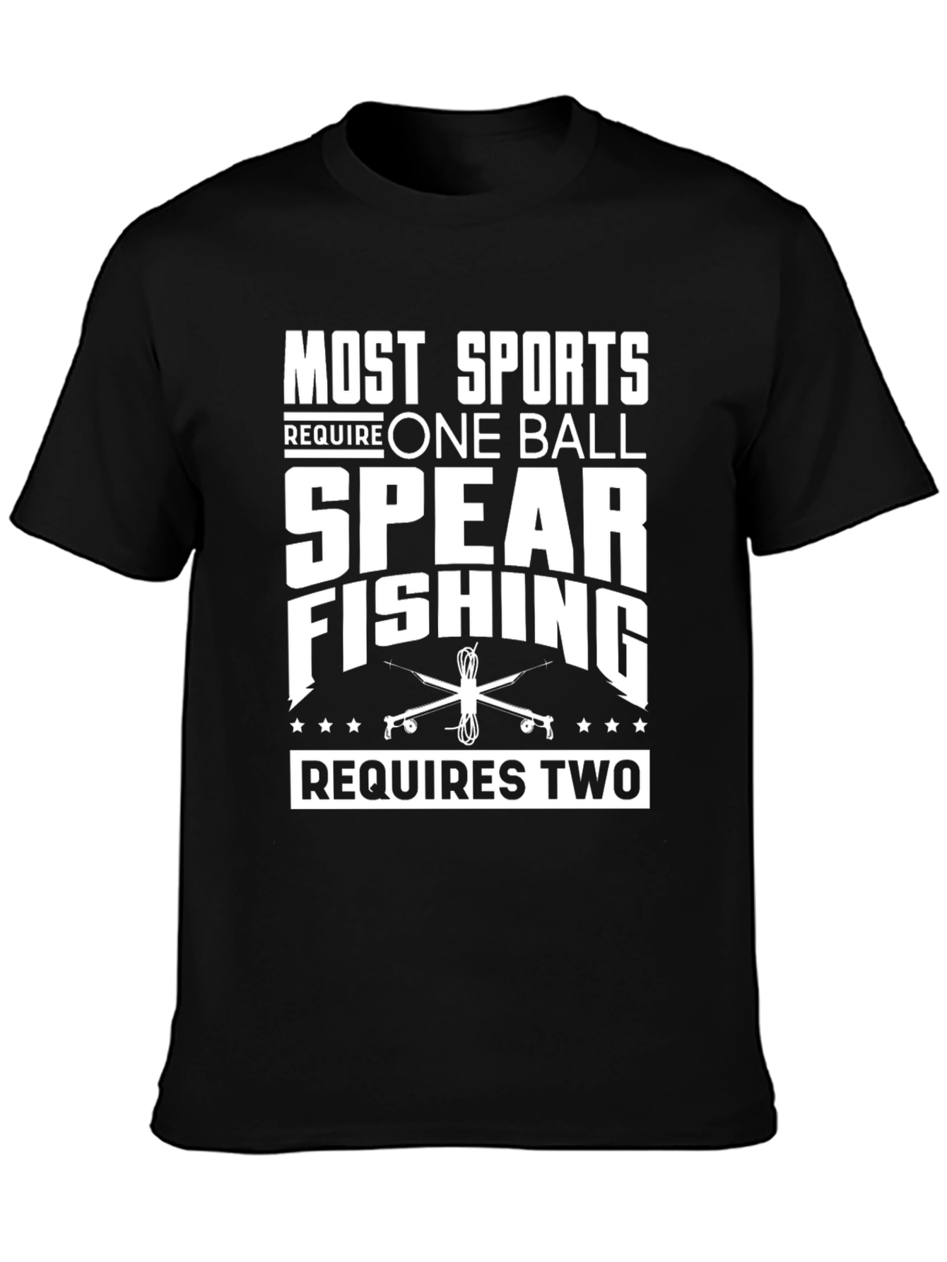Black Spear Fishing Two Balls Graphic T-Shirt view 3
