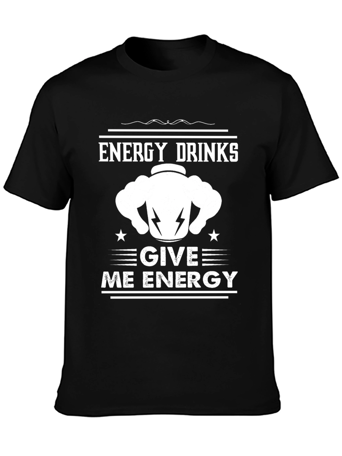 Black Energy Drinks Give Me Energy T-Shirt view 3