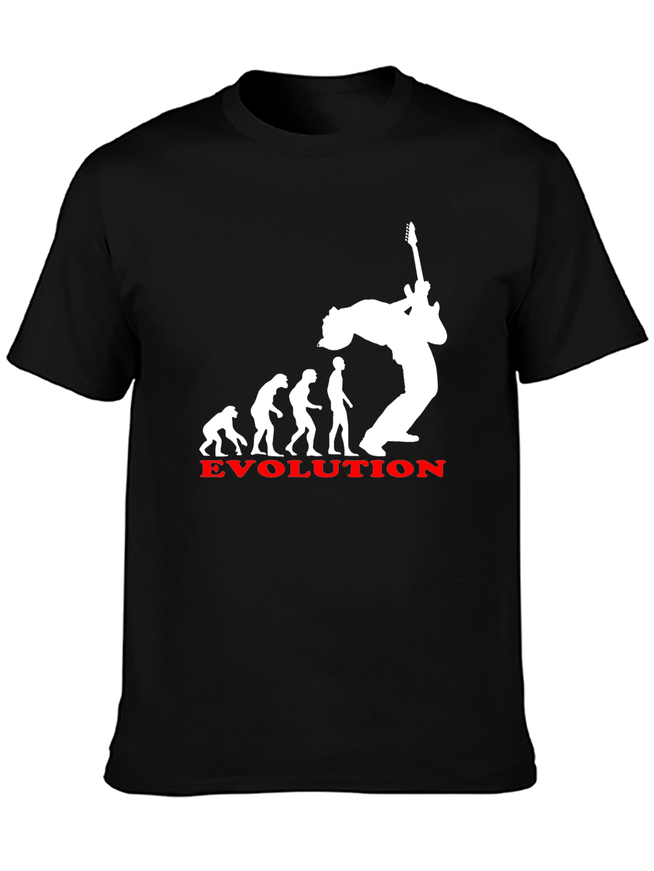 Black Evolution of Rock T-Shirt - Black Cotton Tee view 3