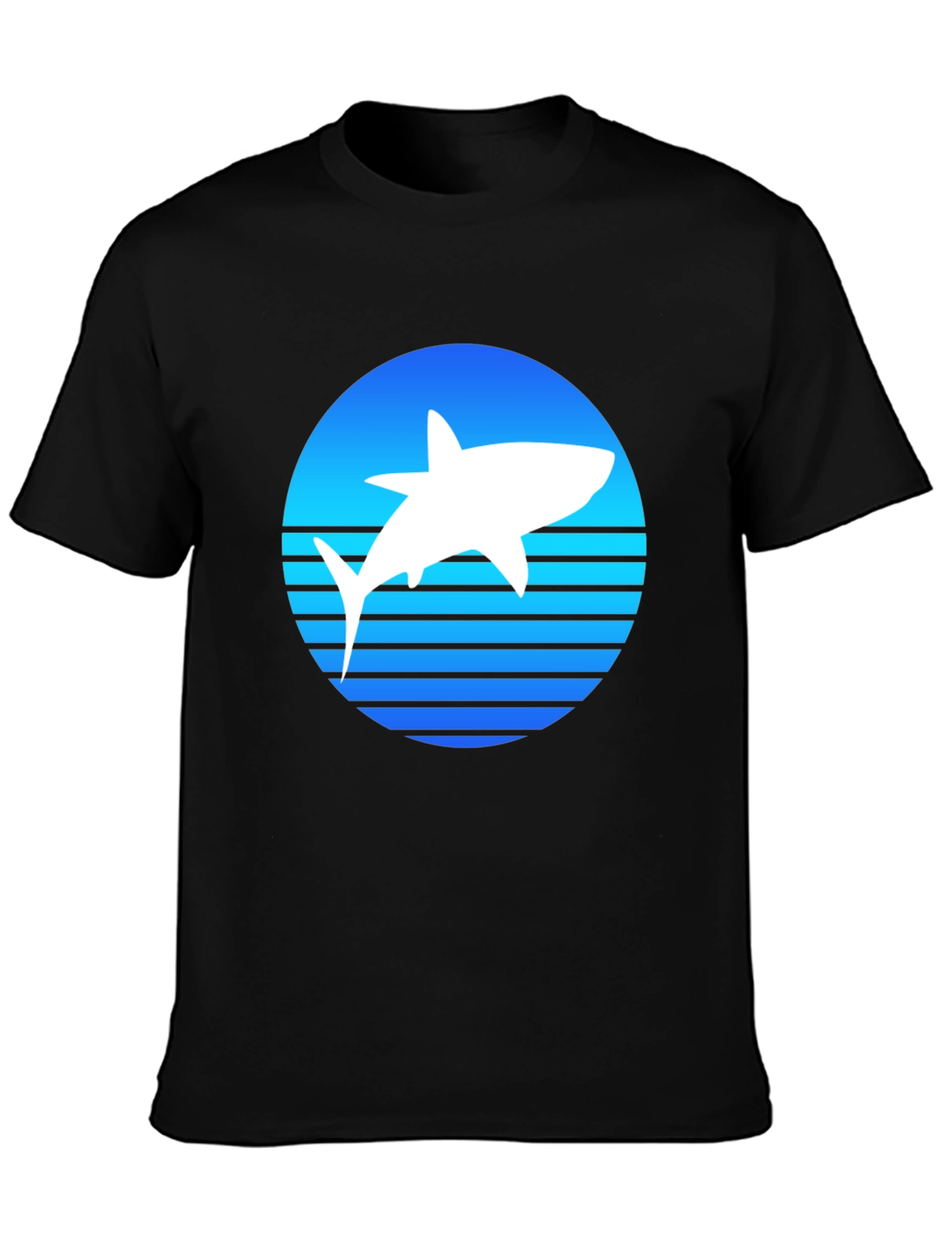 Black Shark Silhouette Graphic Tee view 3