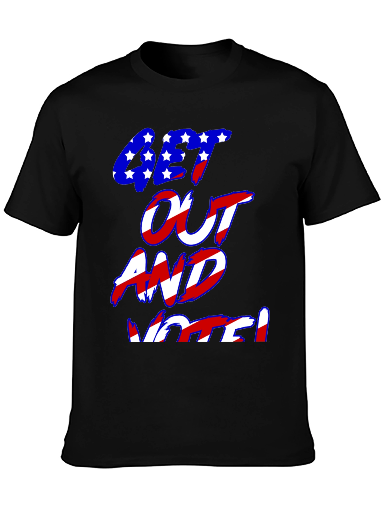 Black Get Out and Vote Graphic T-Shirt view 3