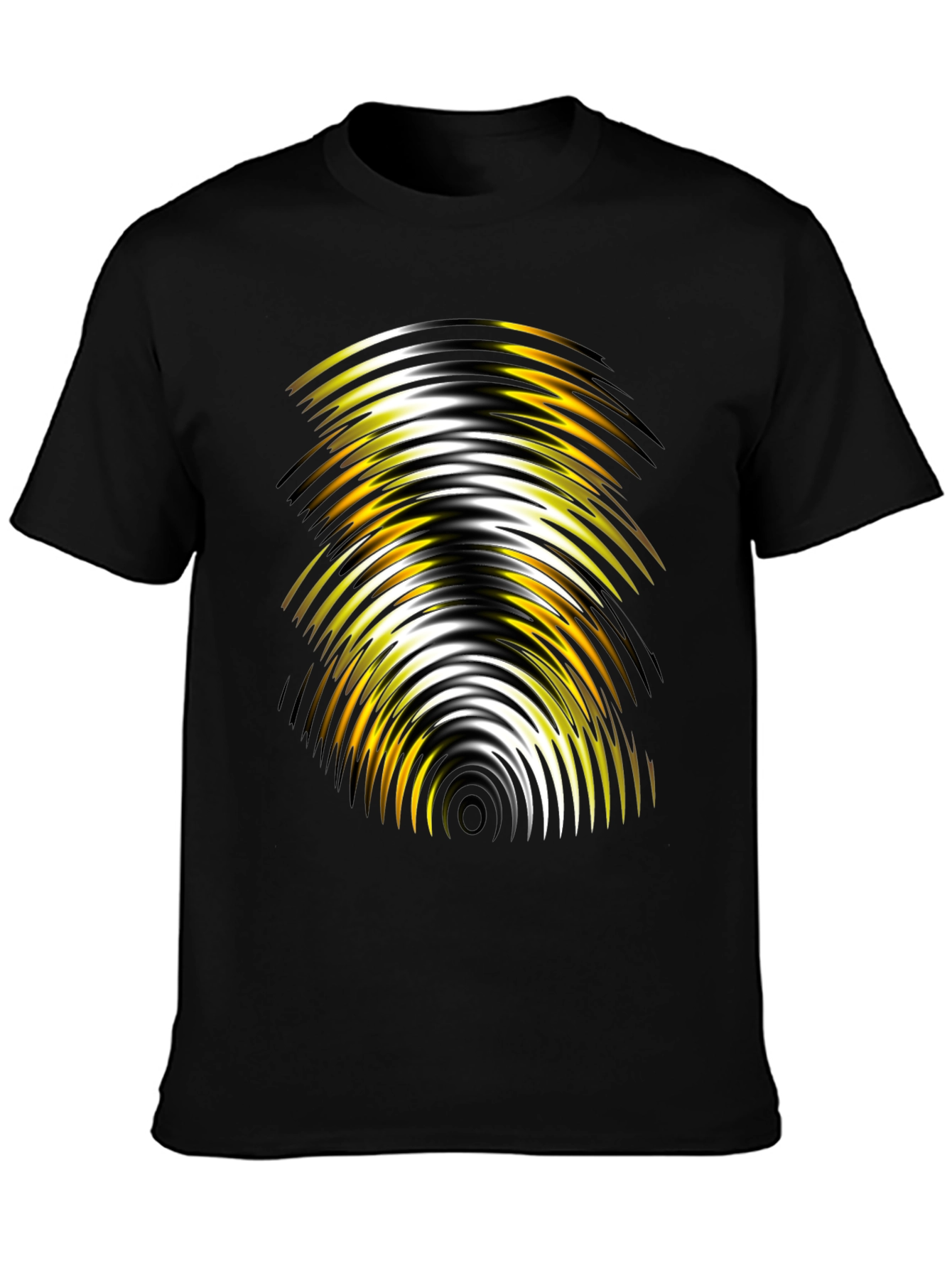 Black Abstract Graphic Print Men's Black T-Shirt view 3