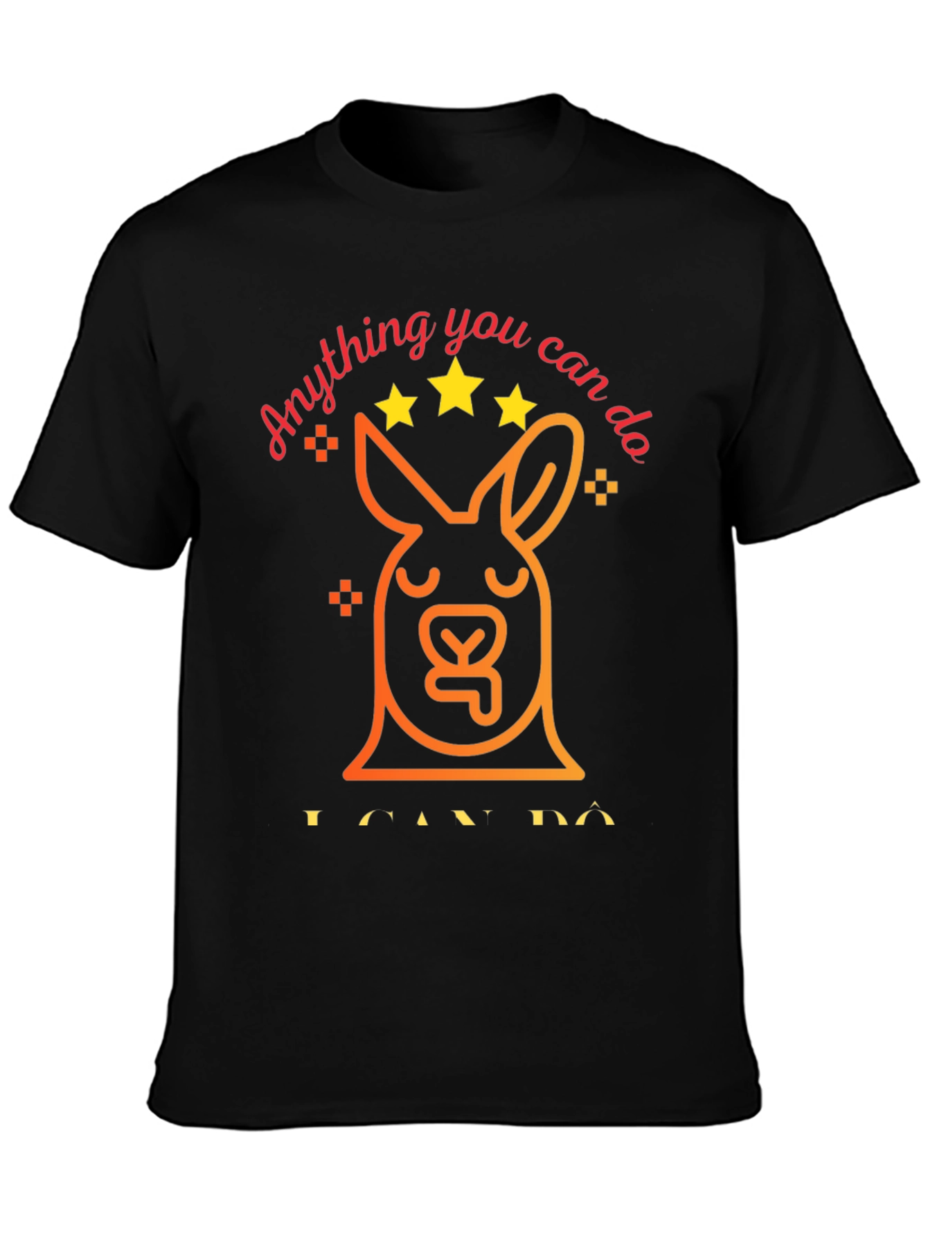 Black Funny Kangaroo Graphic T-Shirt - Anything You Can Do view 3